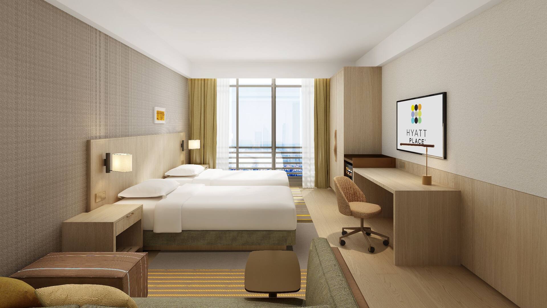 Hyatt Place Shaoxing Keqiao Twin Beds Room