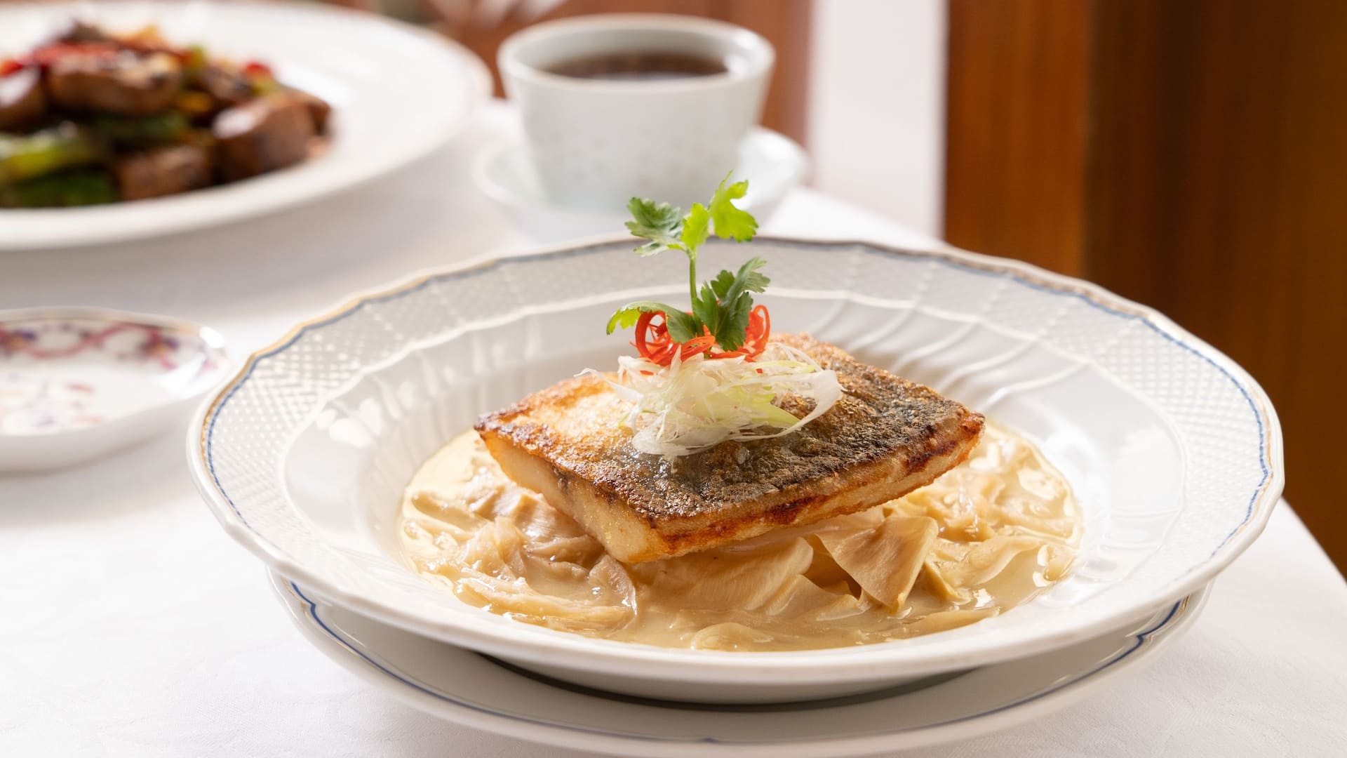 Grand Hyatt Hong Kong Ohr Pan Fried Threadfin Fillet Bamboo Shoot Preserved