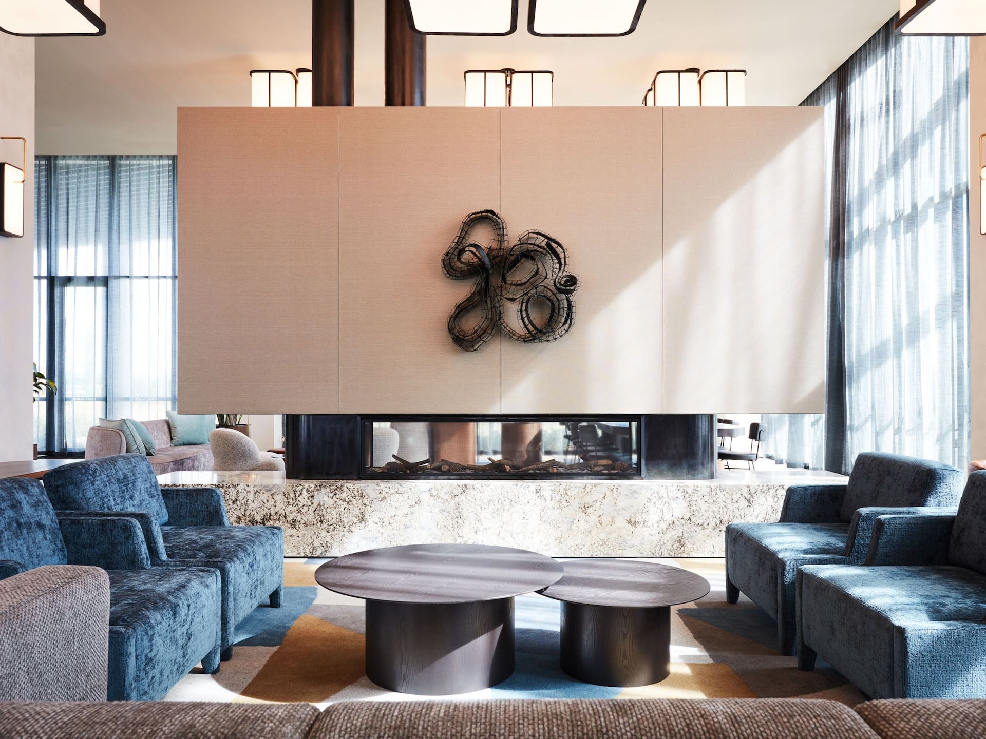 Hyatt Place Melbourne Caribbean Park Lobby Lounge Fireplace