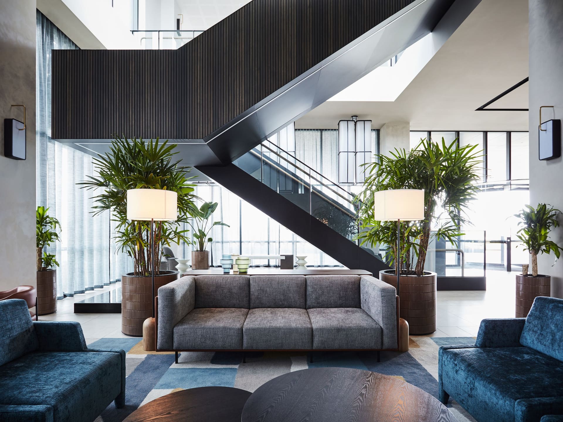 Hyatt Place Melbourne Caribbean Park Lobby Lounge Staircase