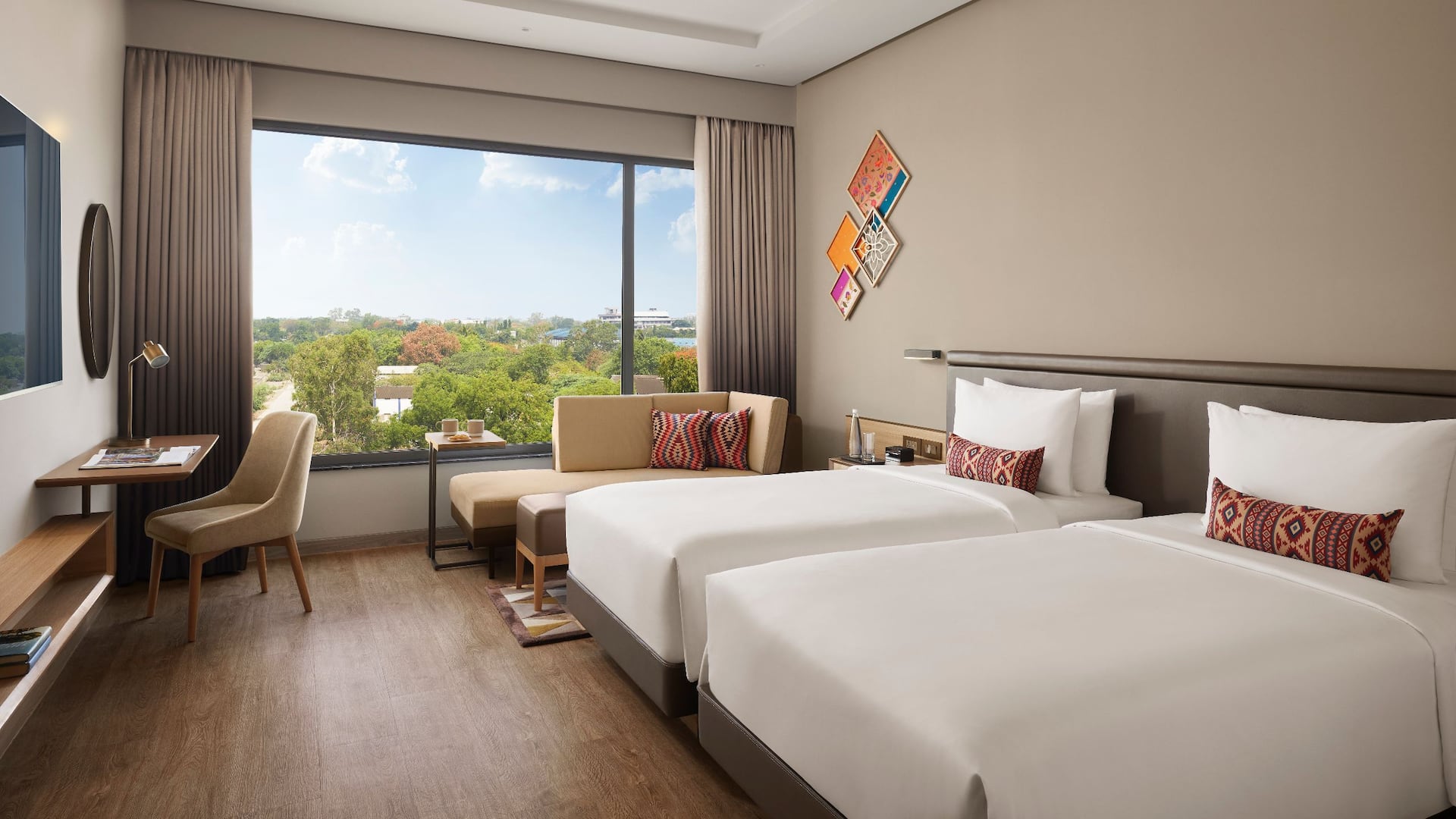 Hyatt Place Aurangabad Airport Two Twin Beds Room Sofa