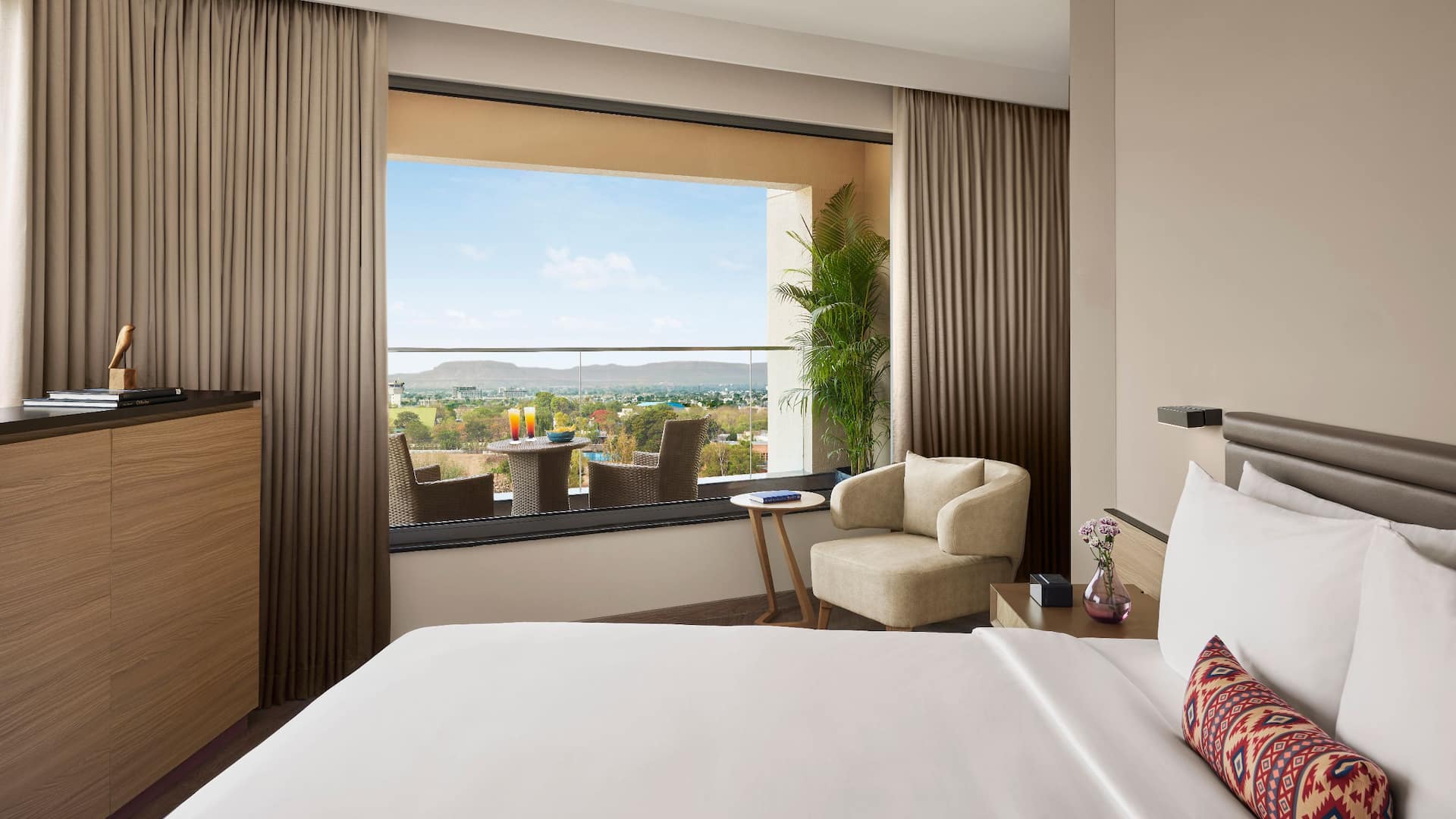 Hyatt Place Aurangabad Airport One Bedroom King Suite Balcony Bedroom