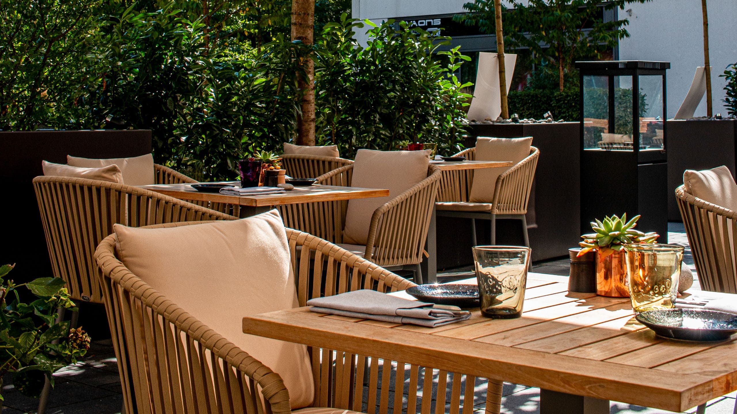 Andaz Munich Schwabinger Tor The Lonely Broccoli Terrace Table Setup With Sunshade