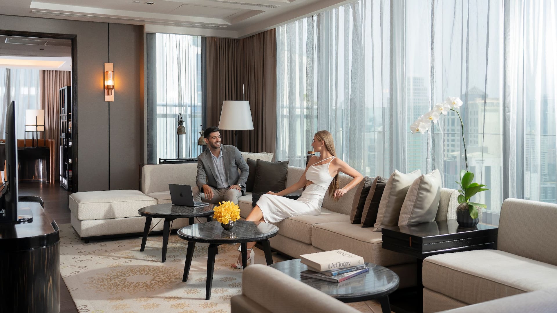 Hyatt Regency Bangkok Sukhumvit Presidential Suite Living Room With Models