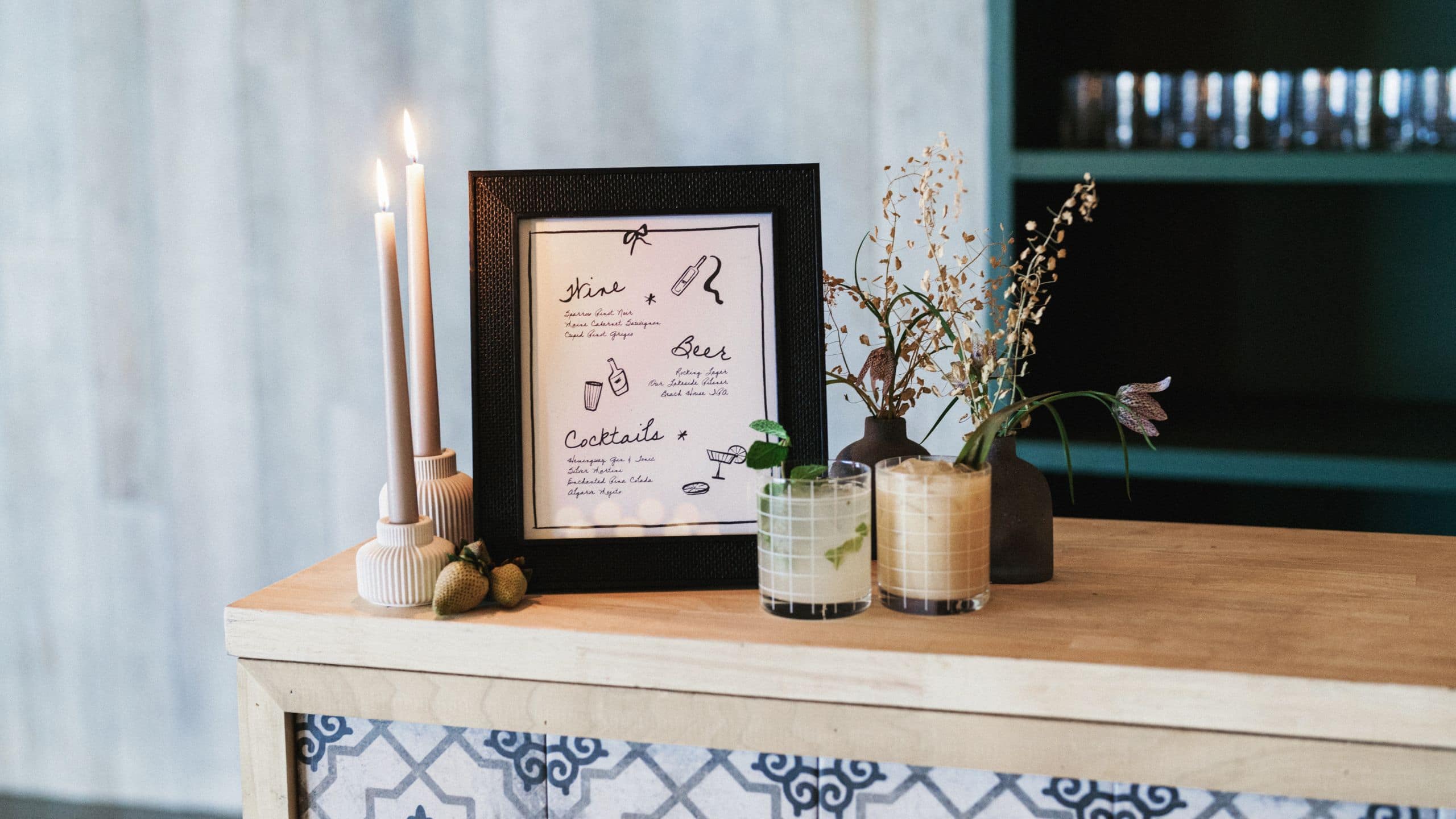 Alila Marea Beach Resort Encinitas Wedding Cocktail Sign