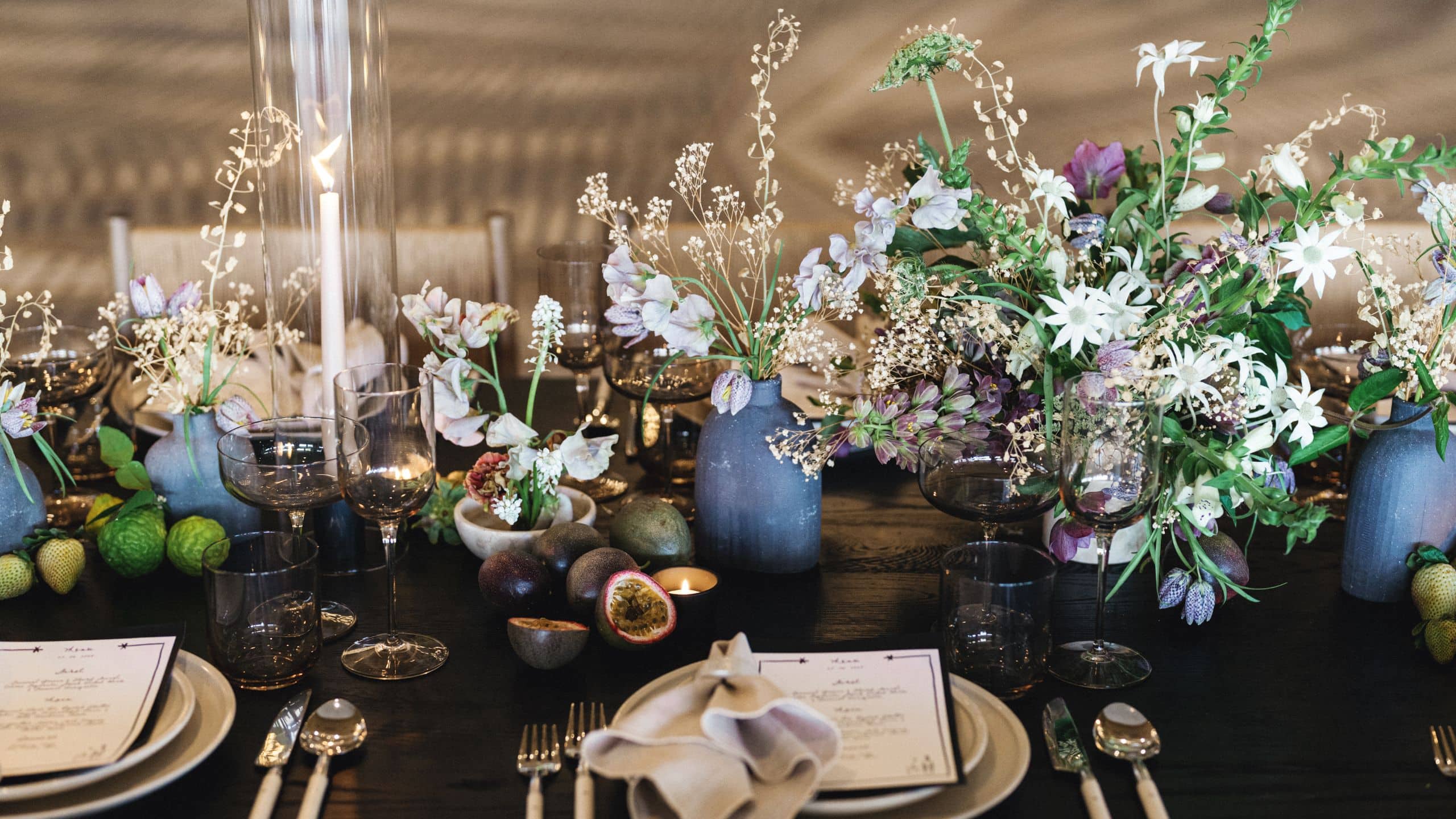 Alila Marea Beach Resort Encinitas Wedding Dark Tablescape