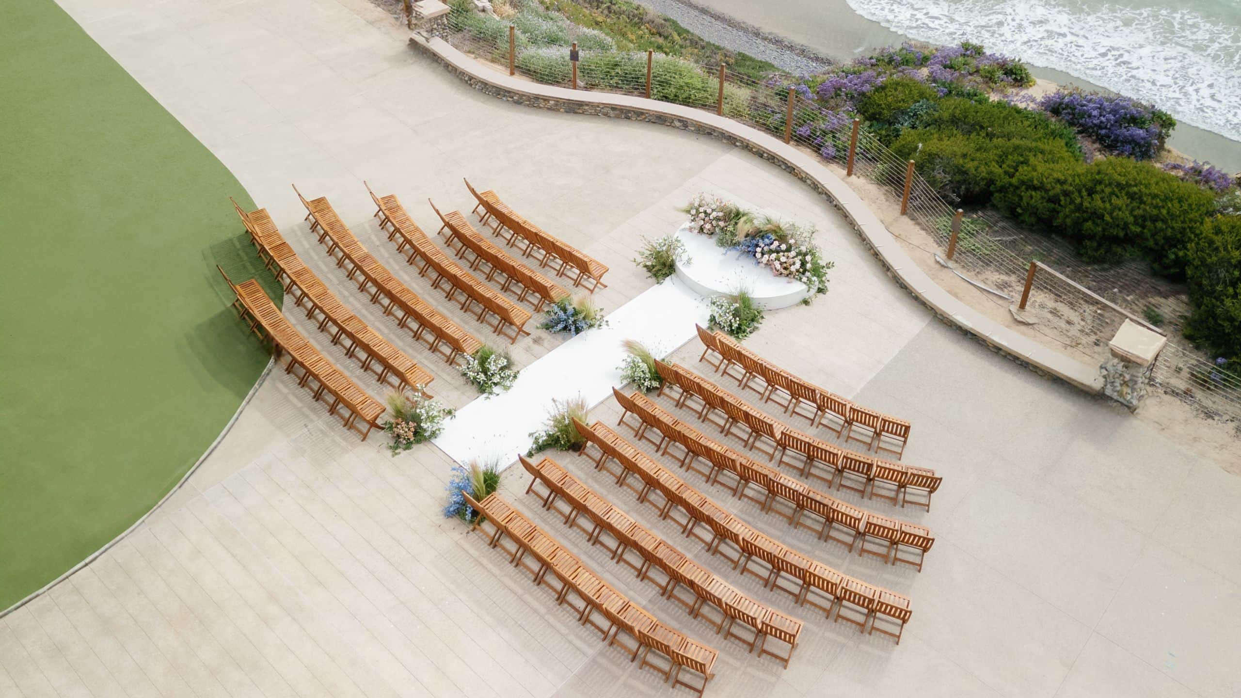 Alila Marea Beach Resort Encinitas Wedding Ocean Bluff Ceremony Overhead