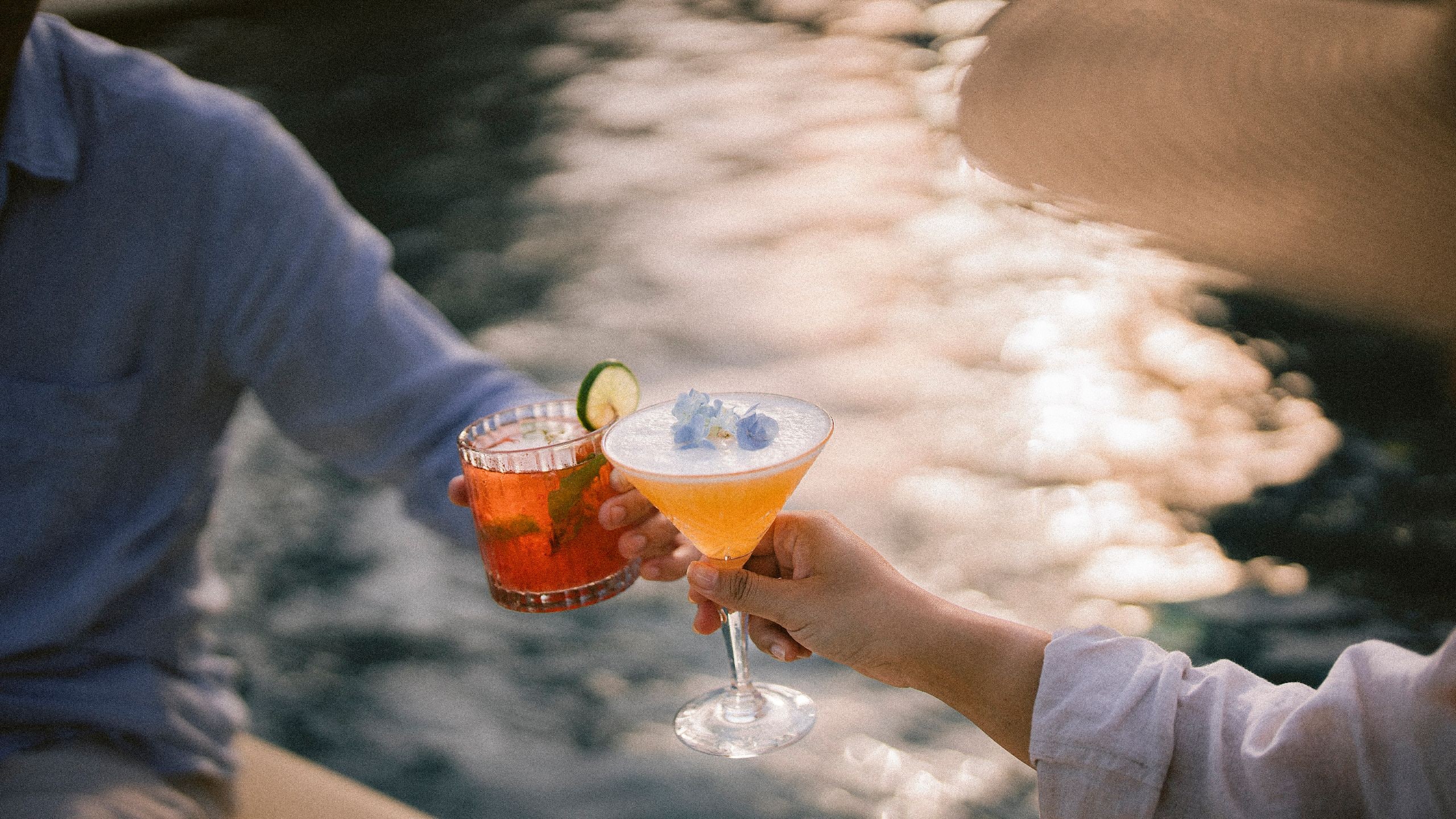Alila Manggis Cocktail By The Pool Couple