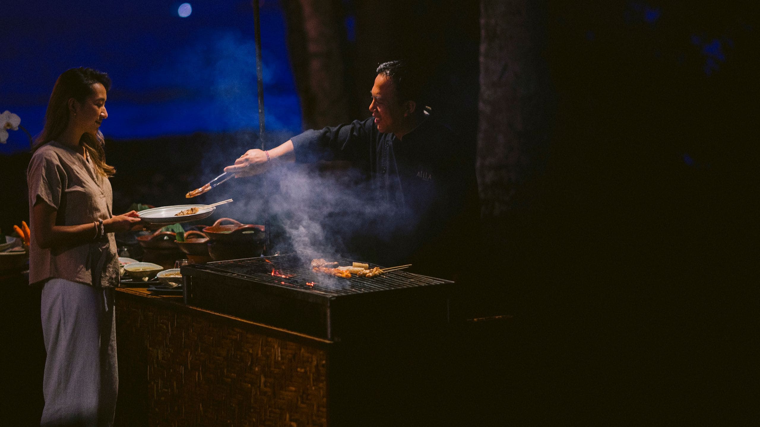 Alila Manggis Jazz Night Bbq Chef Grill Serving