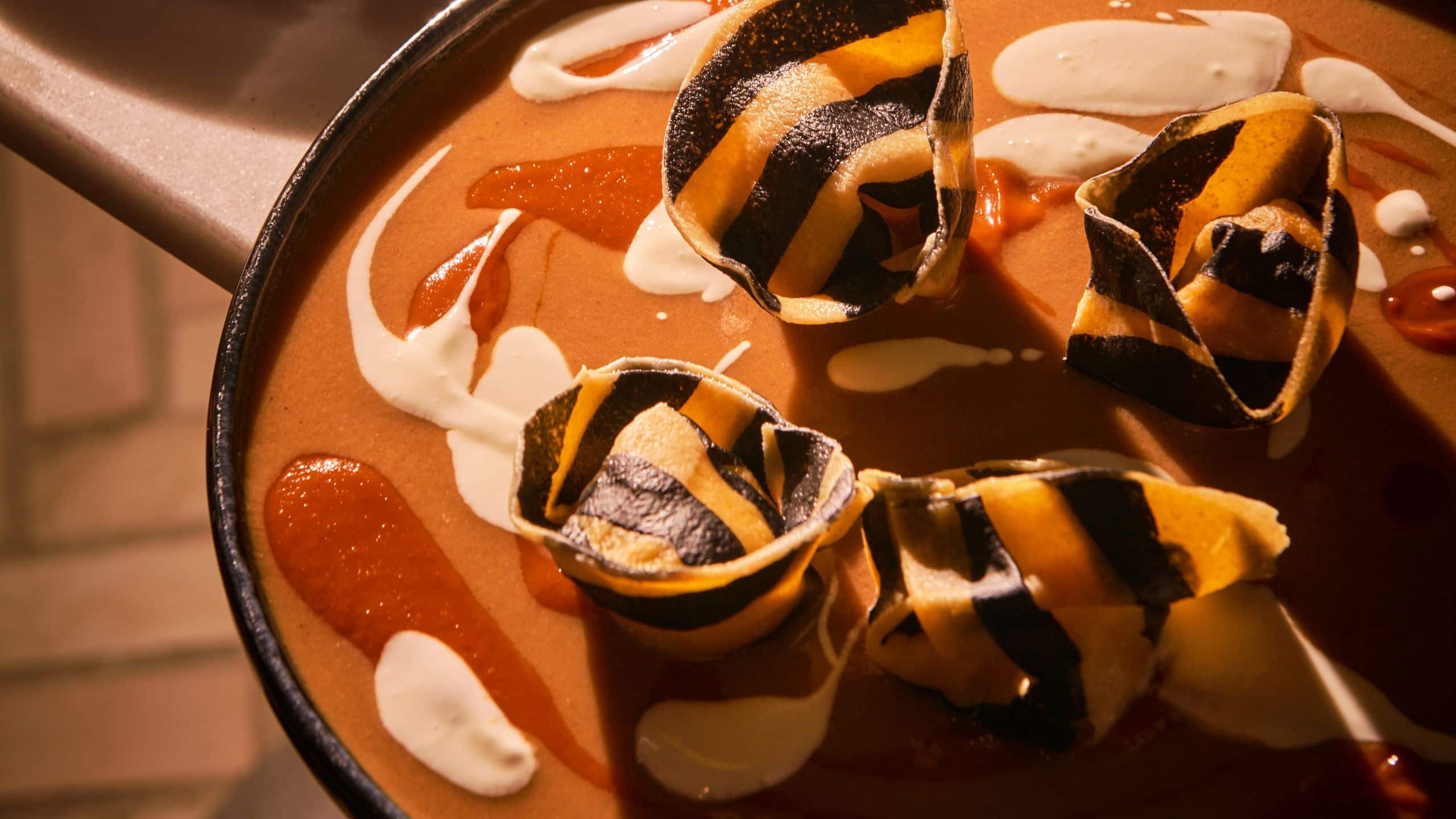 La Zambra Resort Pasta Fresca Rellena Gamba Garrucha Caldo Pintarroja