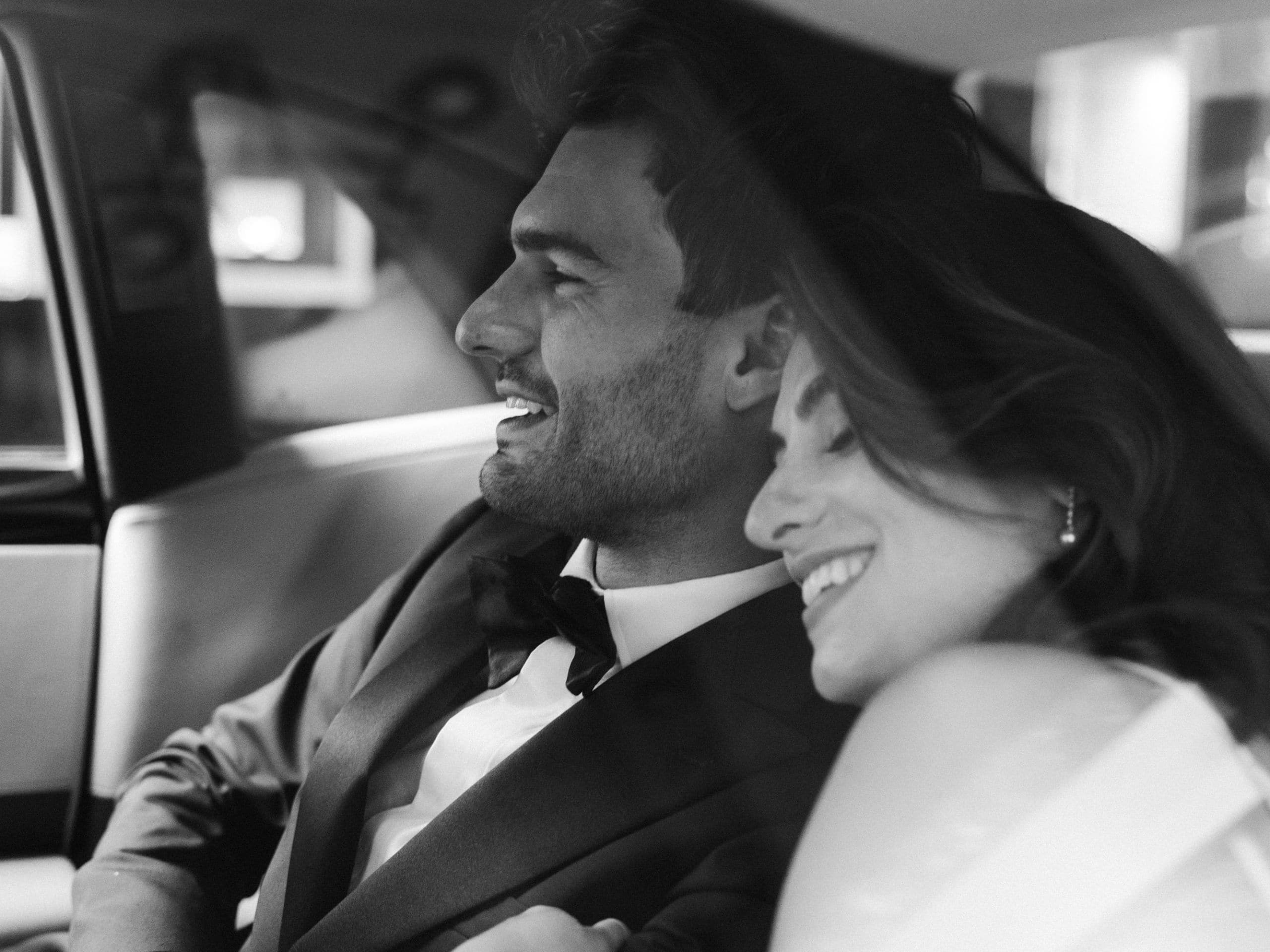 Park Hyatt Zurich Wedding Couple Rolls Royce Black White