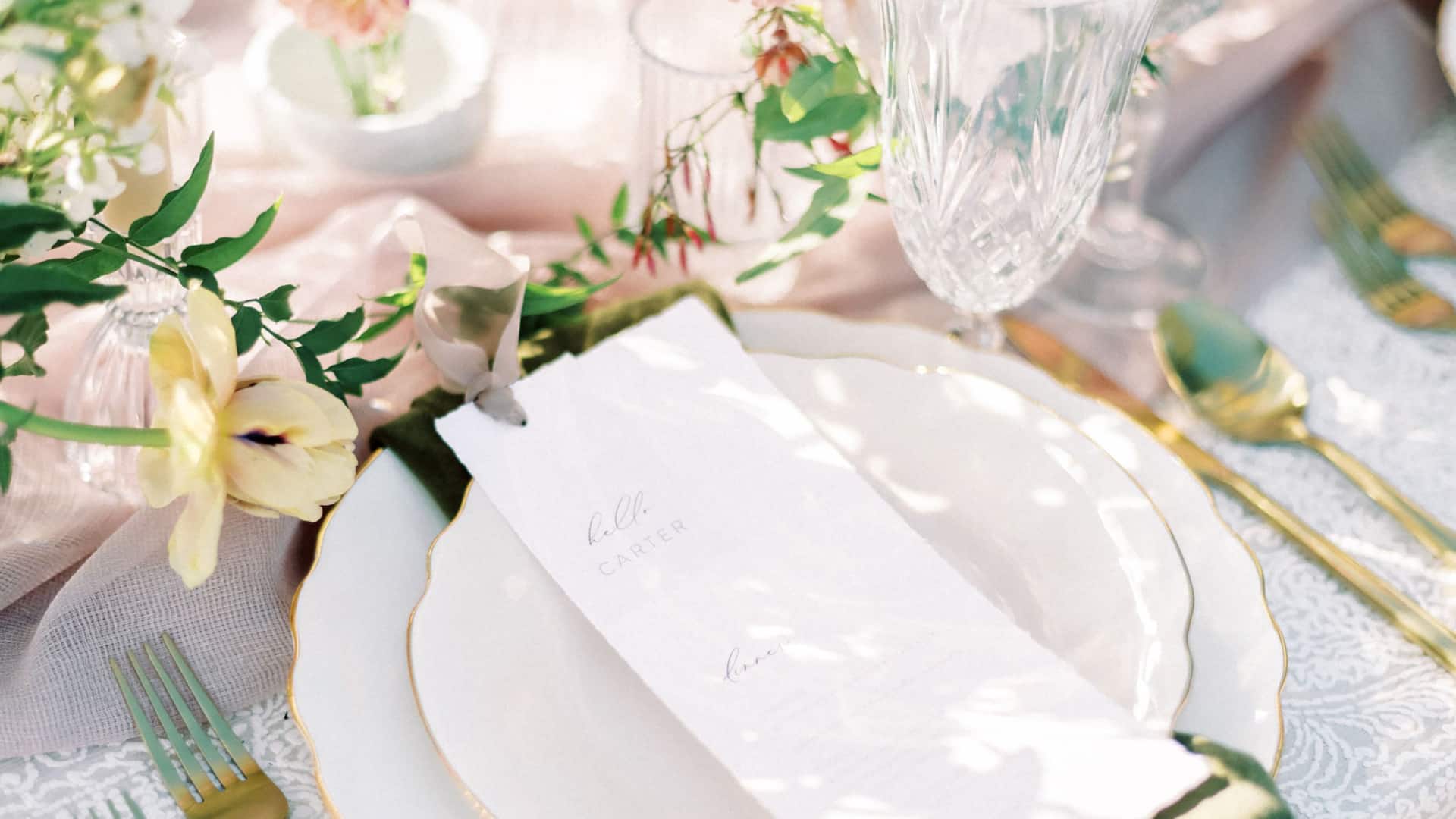 Hyatt Regency Lake Tahoe Resort, Spa and Casino Weddings Table Setting Detail