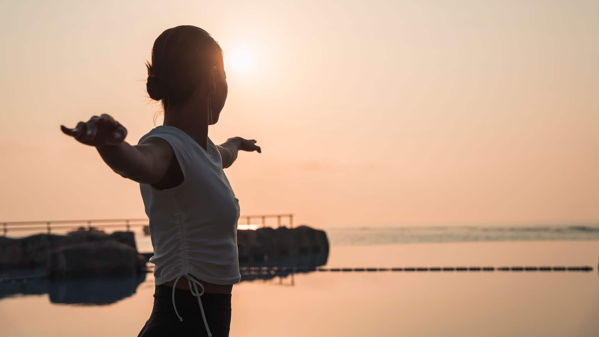 Hyatt Regency Seragaki Island, Okinawa Wellness Sunset Yoga Pose