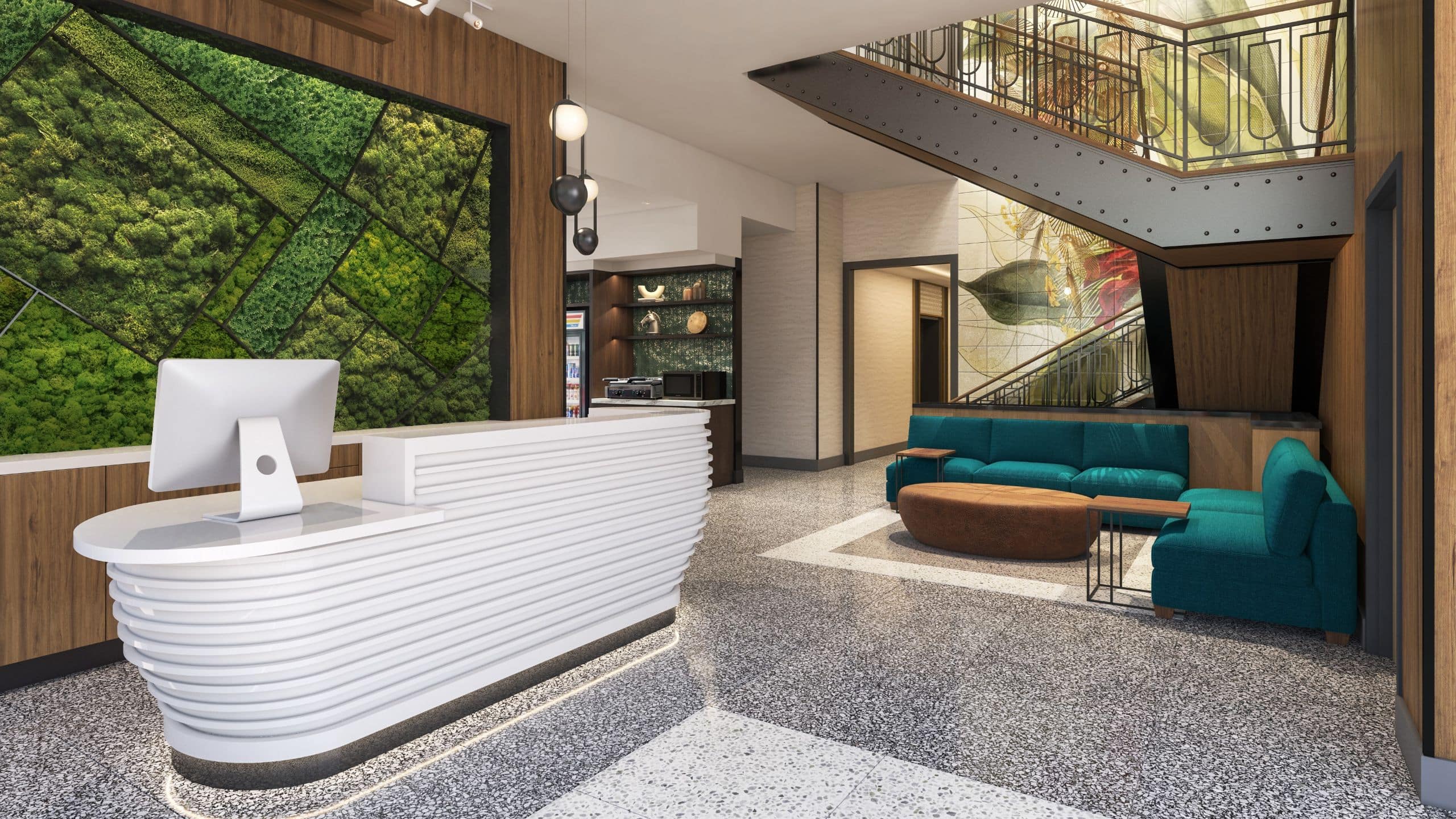 The TOOR Hotel Lobby and Staircase