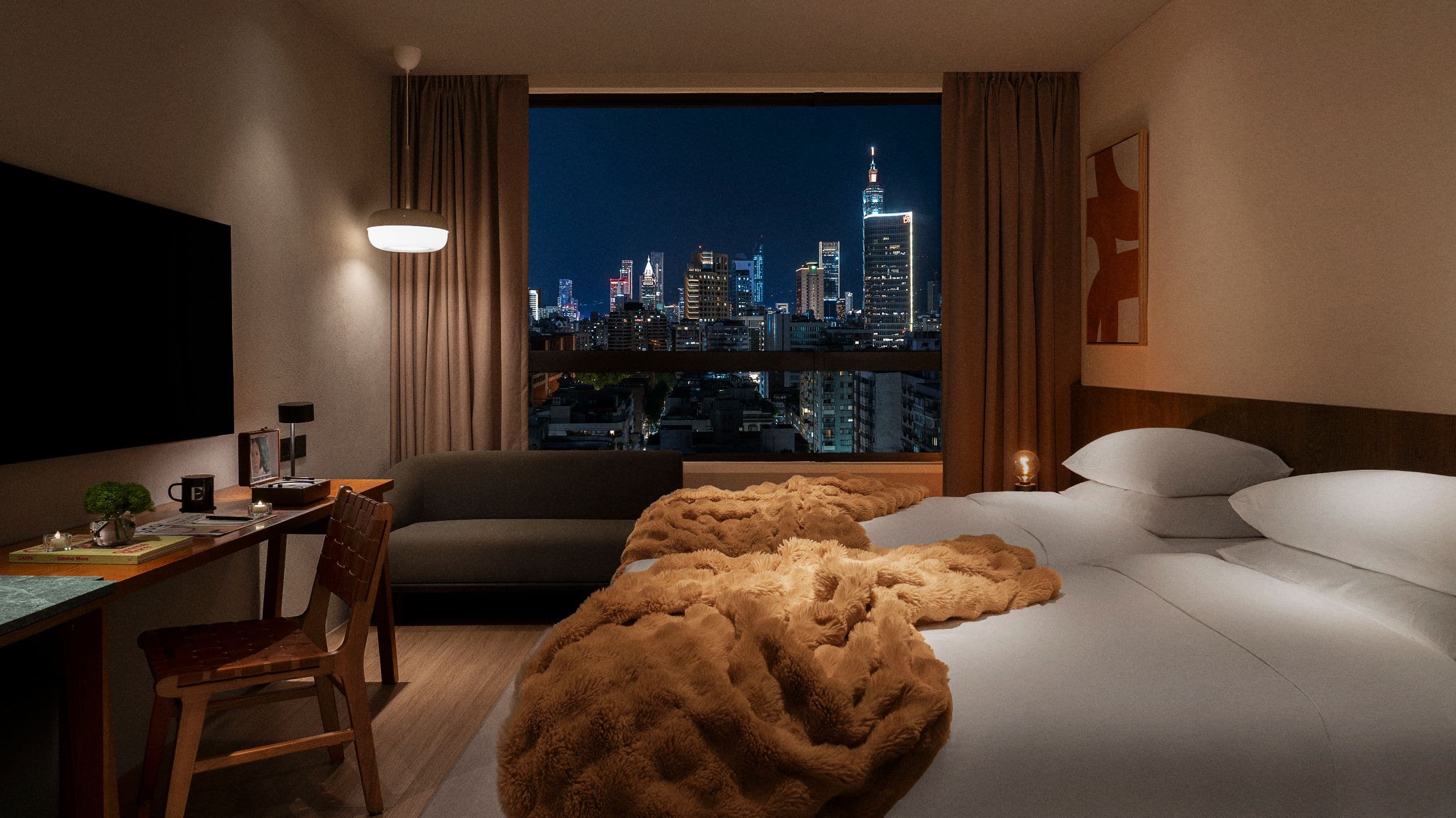 1 von 5 EPISODE Daan Taipei 101 View Two Twin Beds Nightview