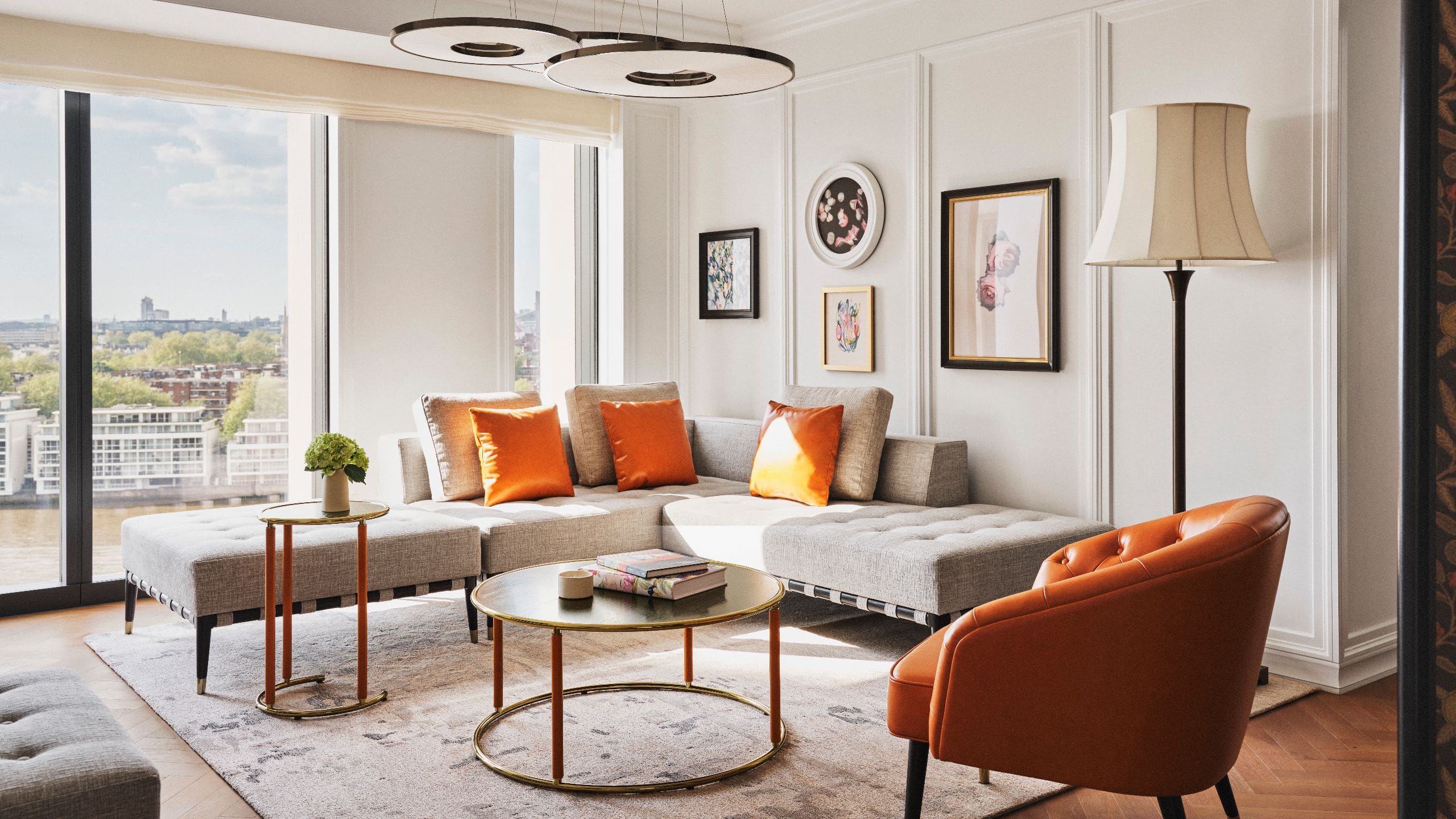 Park Hyatt London River Thames Suite Park Deluxe Living Room Sofa