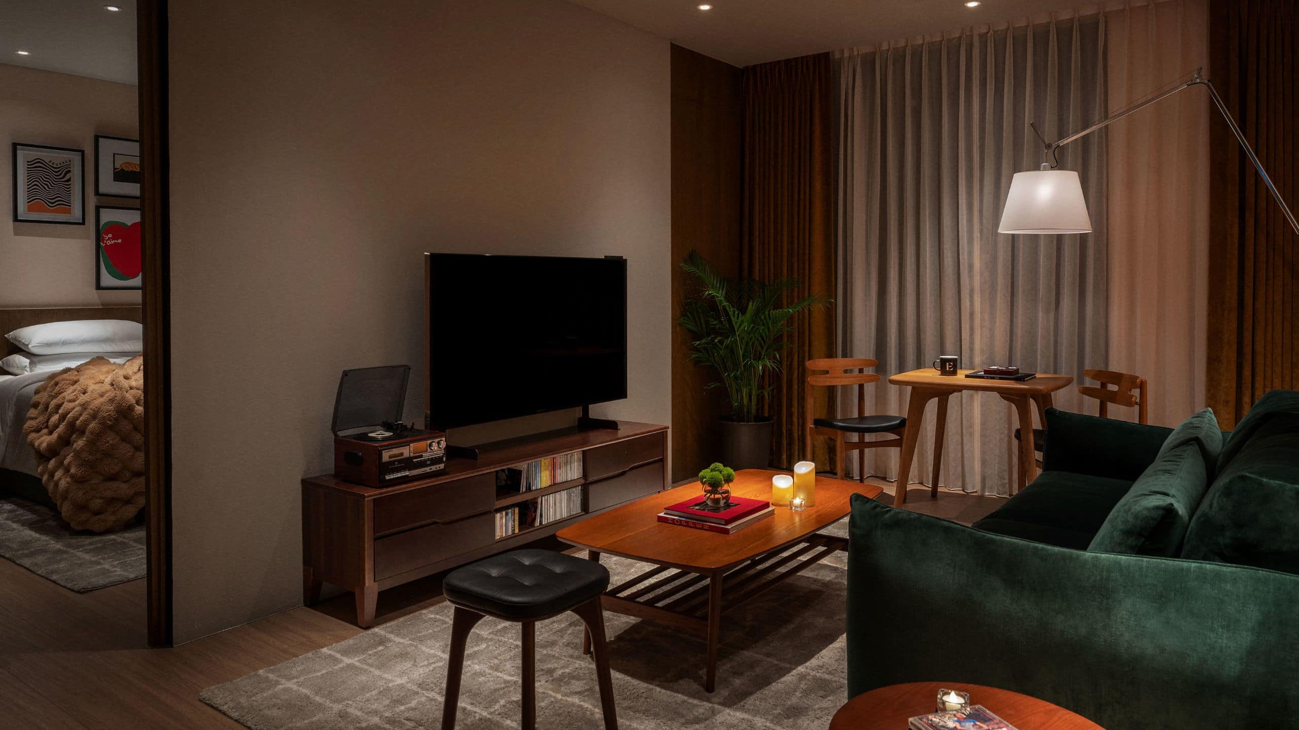 EPISODE Daan Taipei Episode Suite Living Room Angle Nighttime