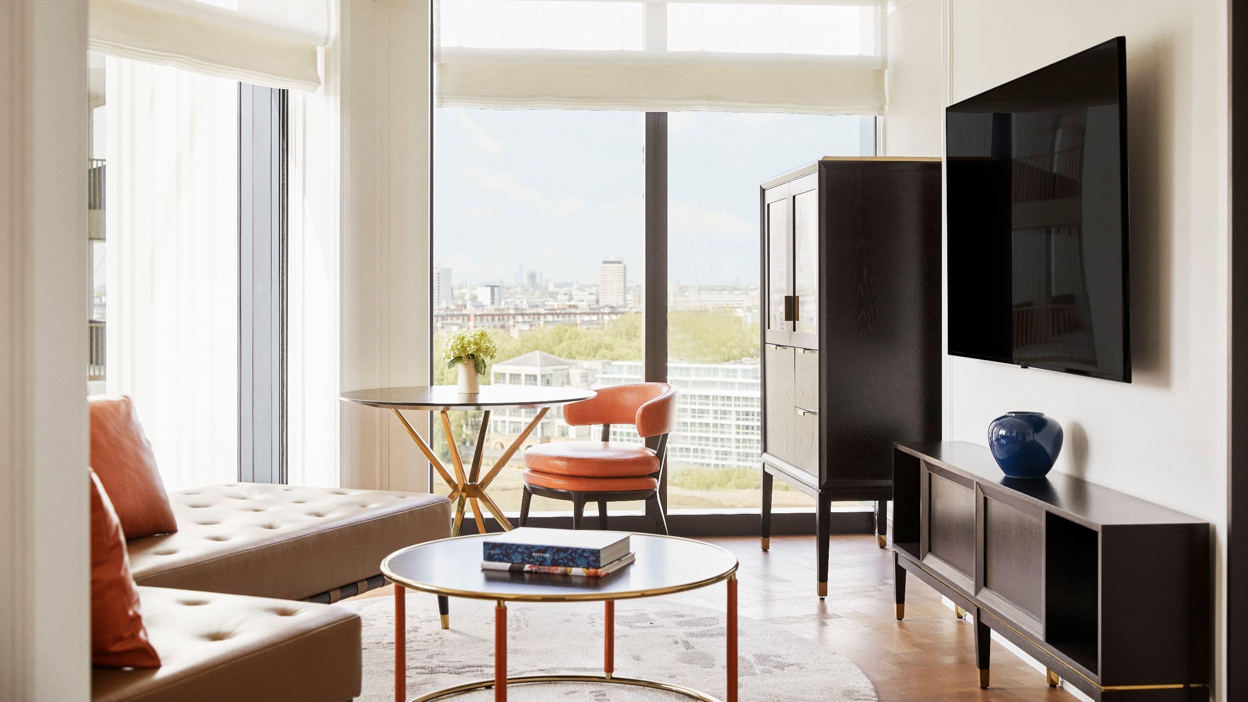 Park Hyatt London River Thames Suite Park Living Room River View