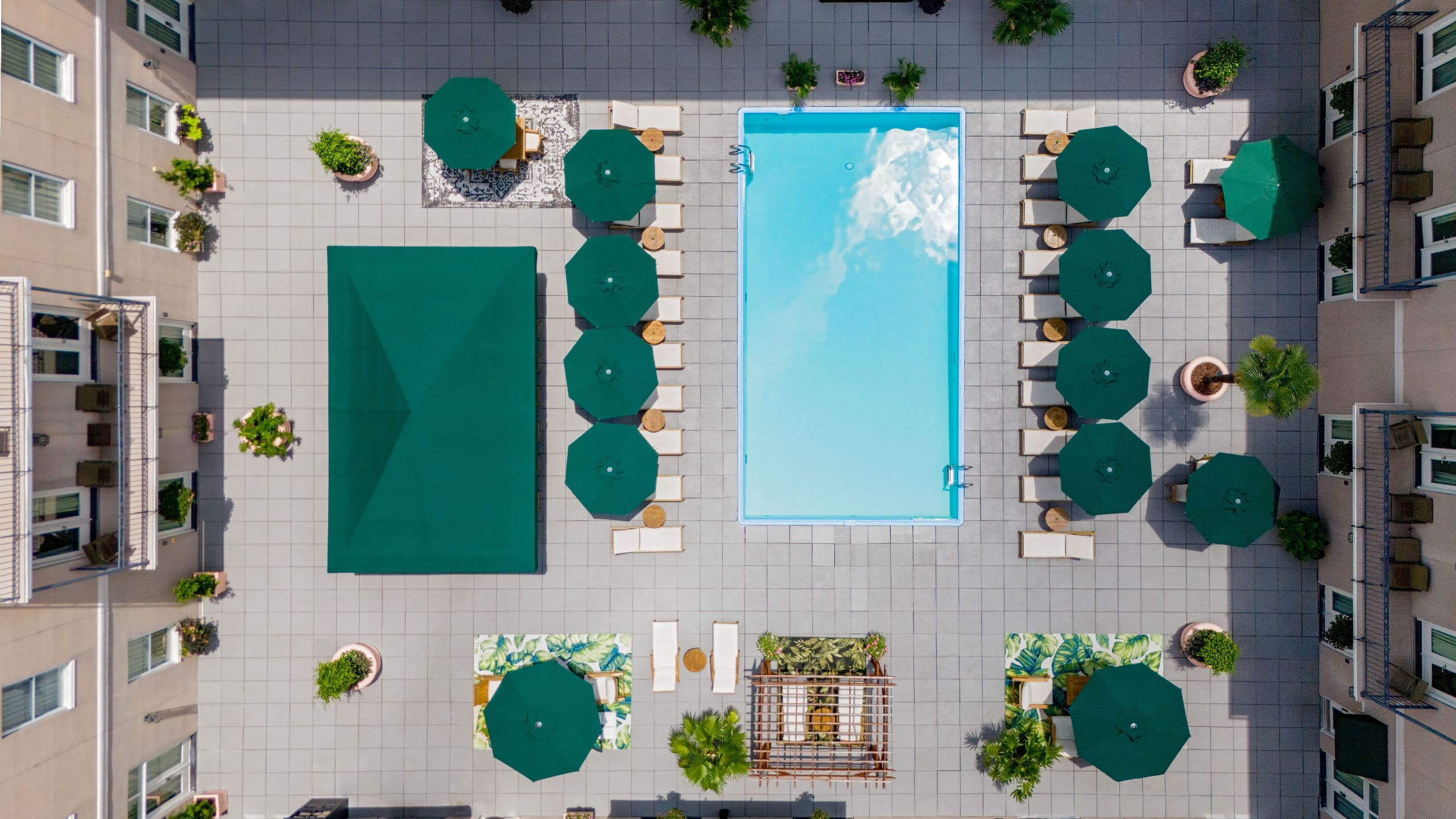 Hyatt Centric French Quarter New Orleans Outdoor Swimming Pool Daytime Aerial