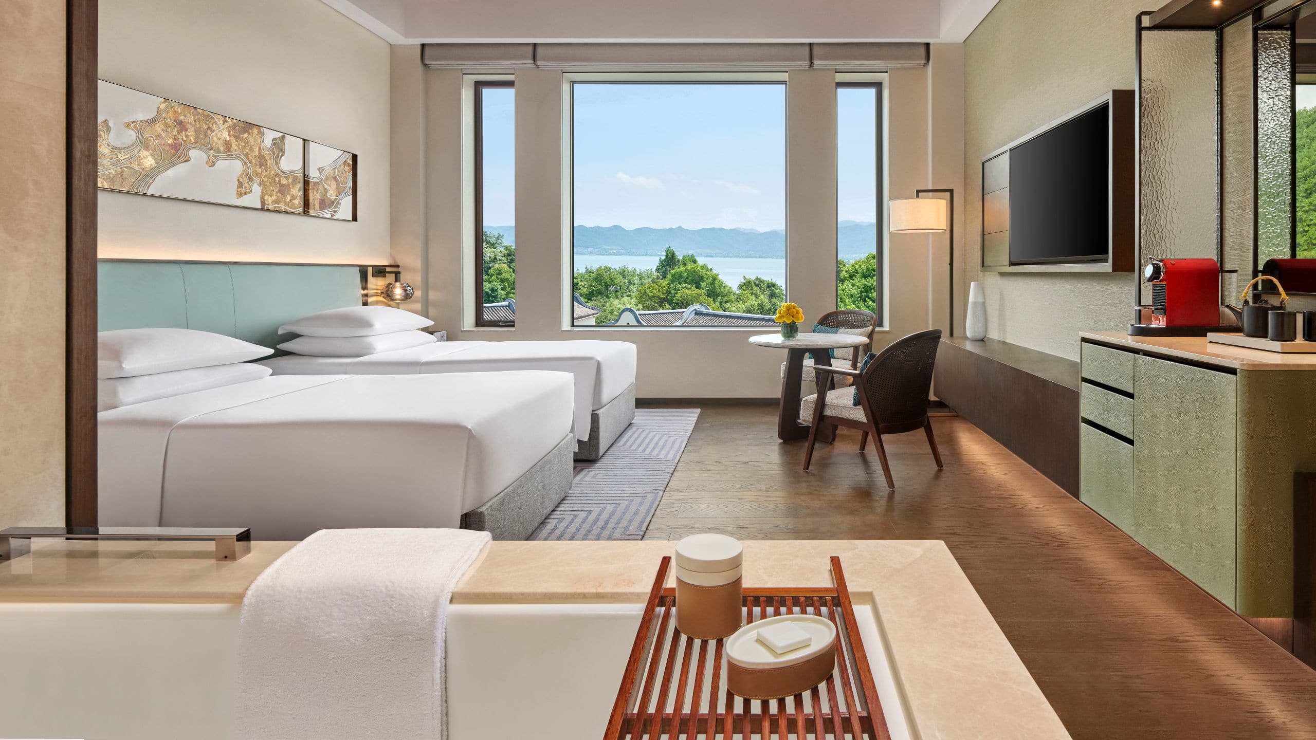 Park Hyatt Ningbo Resort and Spa Two Twin Beds Lakeview Deluxe