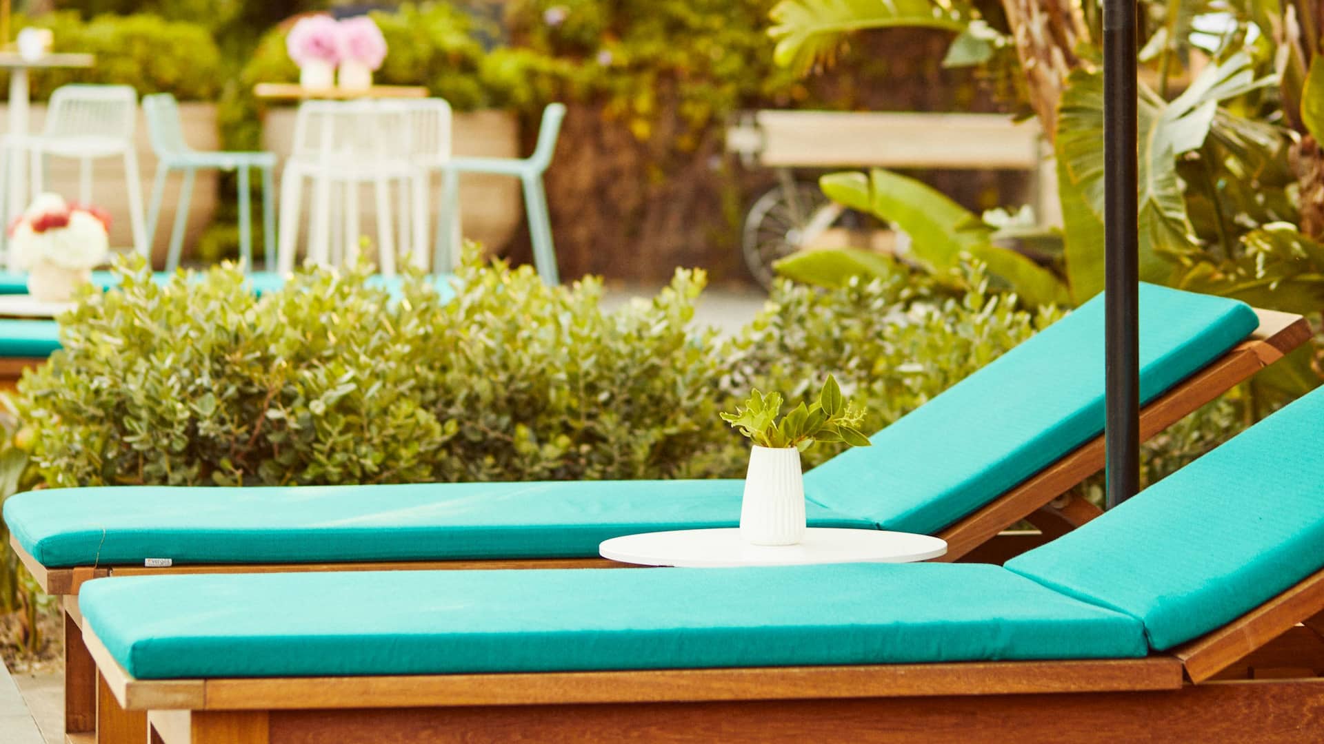 Grand Hyatt Barcelona Pool Hammocks Close Up