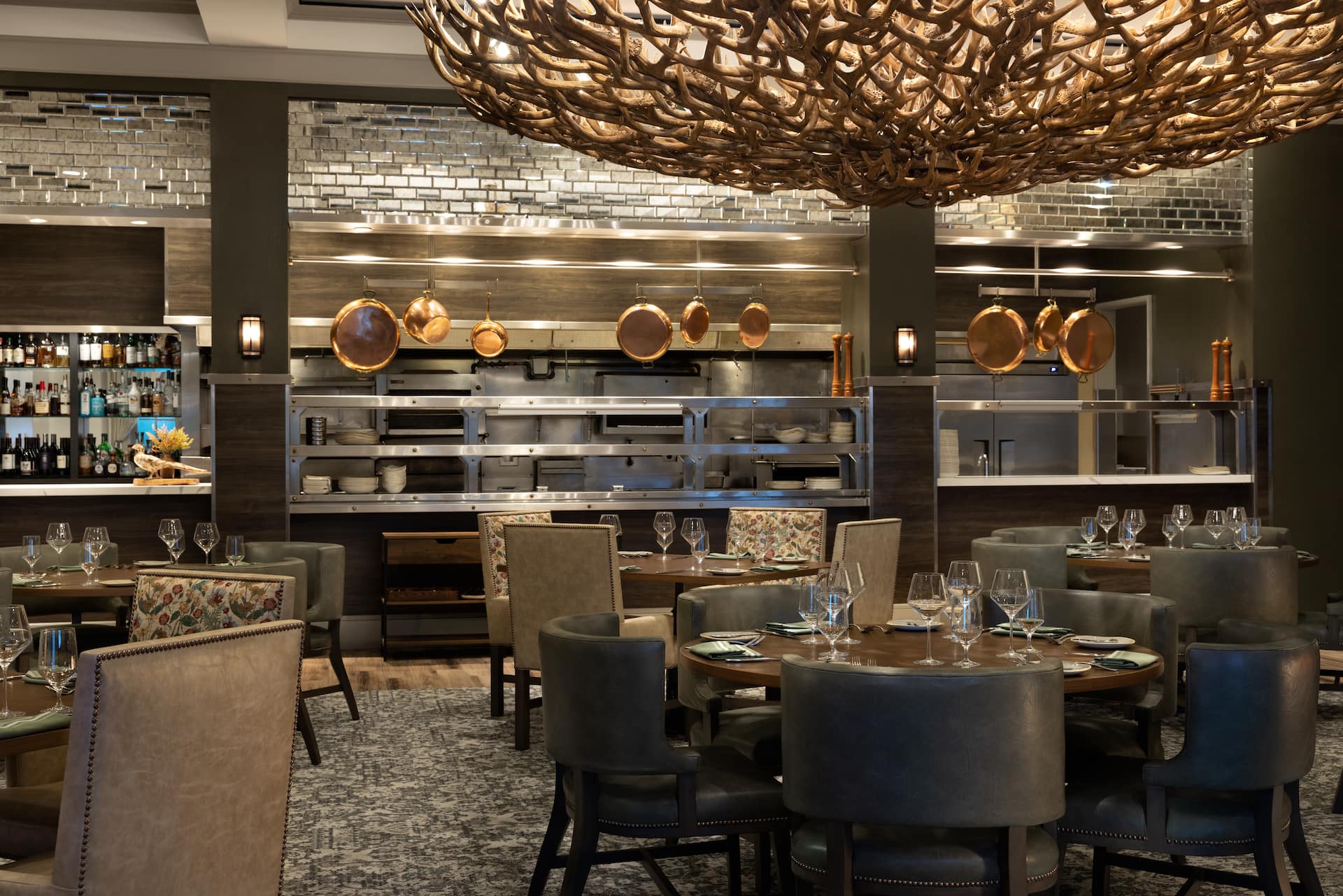 Hyatt Regency Hill Country Resort and Spa Antlers Lodge Dining Tables Open Kitchen Bar