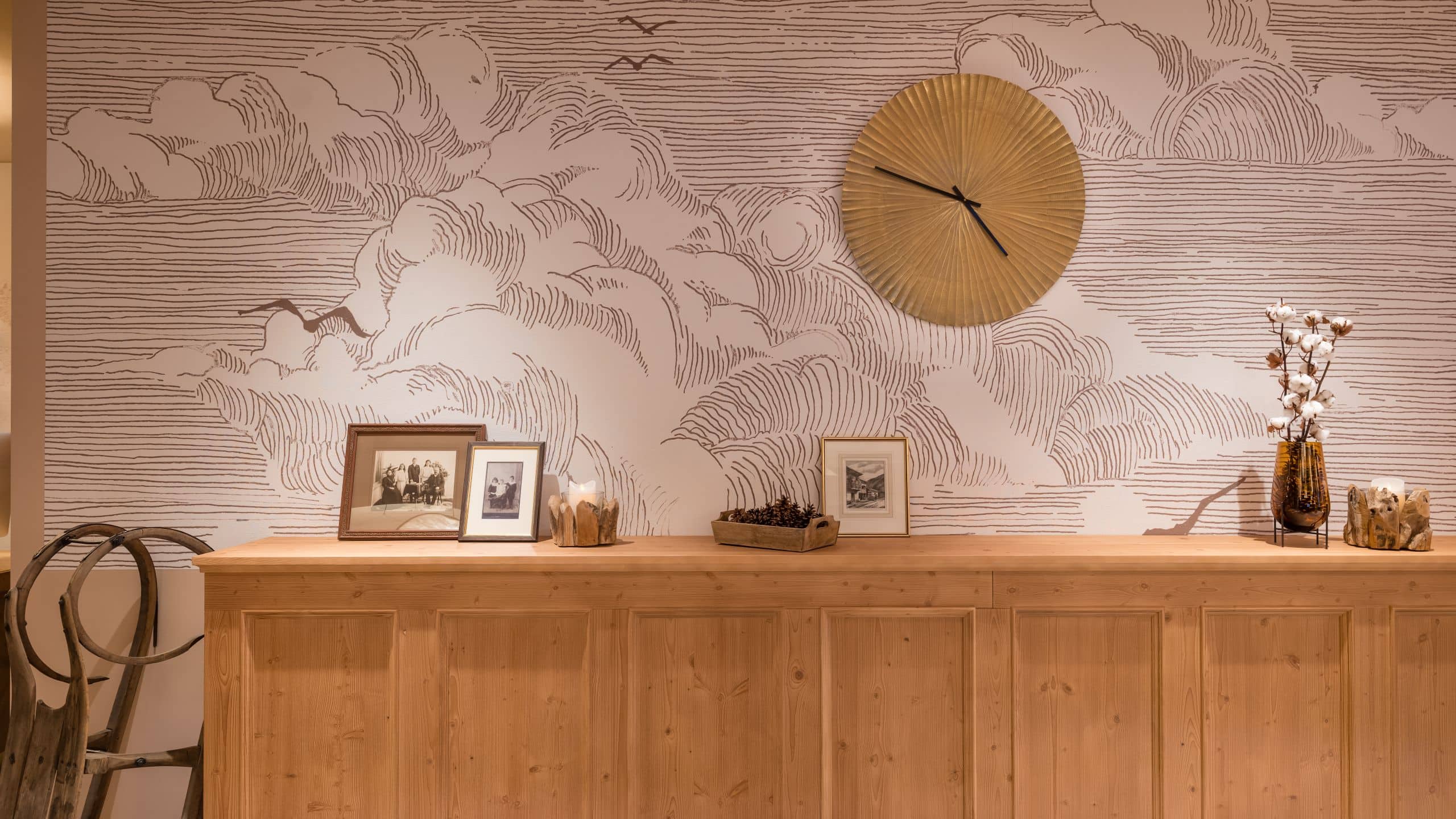 Hotel Flüela Davos Lobby Sideboard Detail