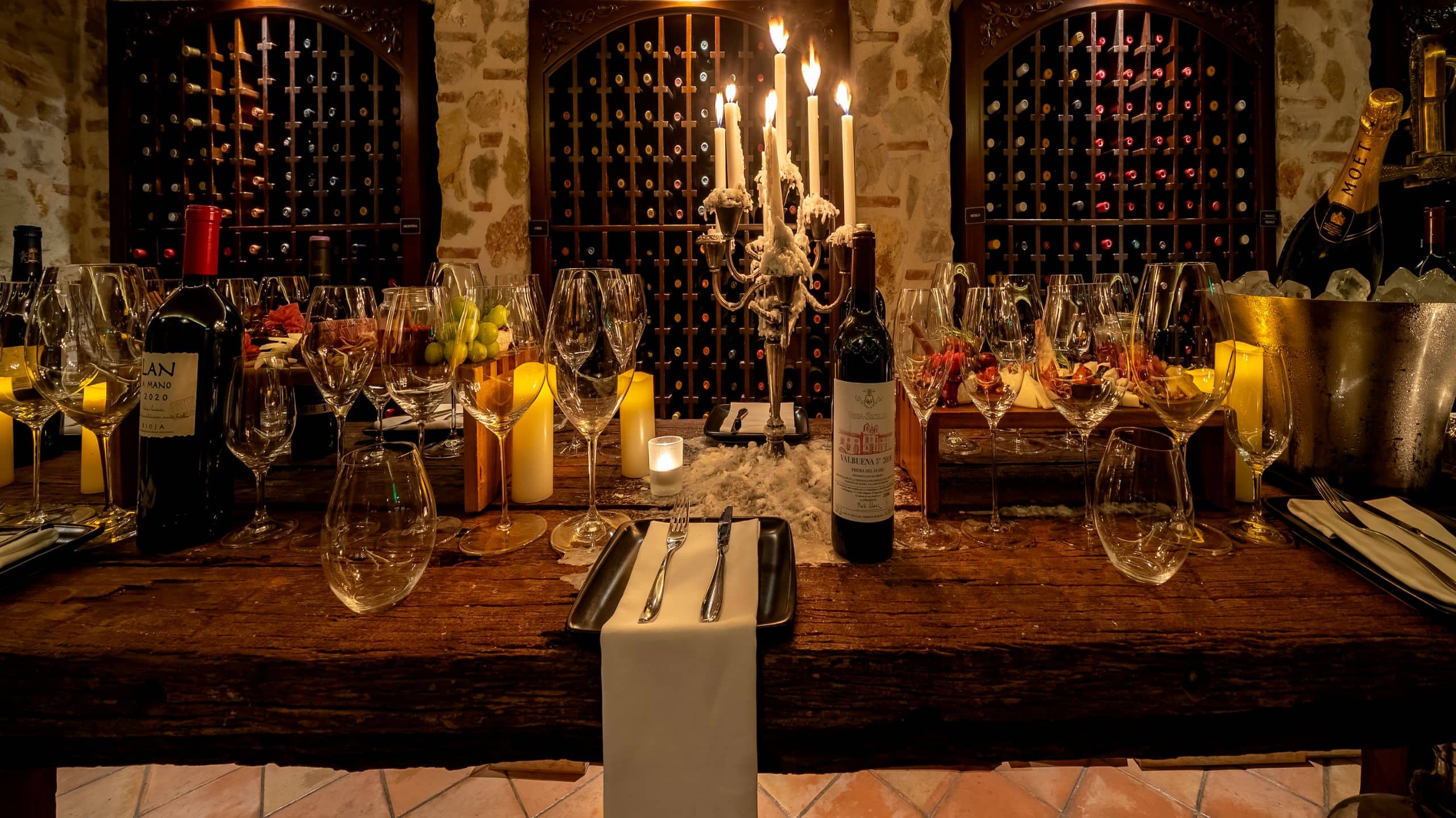 Hotel La Compañia Cava Wine Cellar Setup