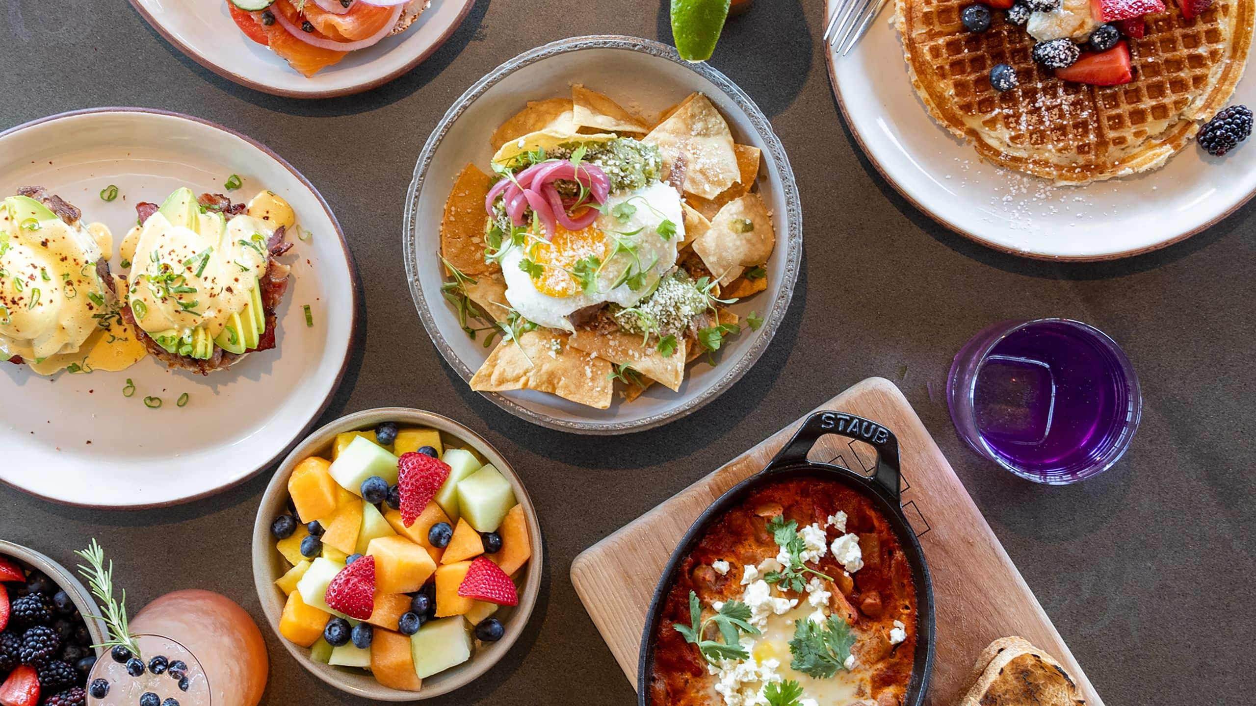 Andaz Scottsdale Resort & Bungalows Brunch Plates Aerial
