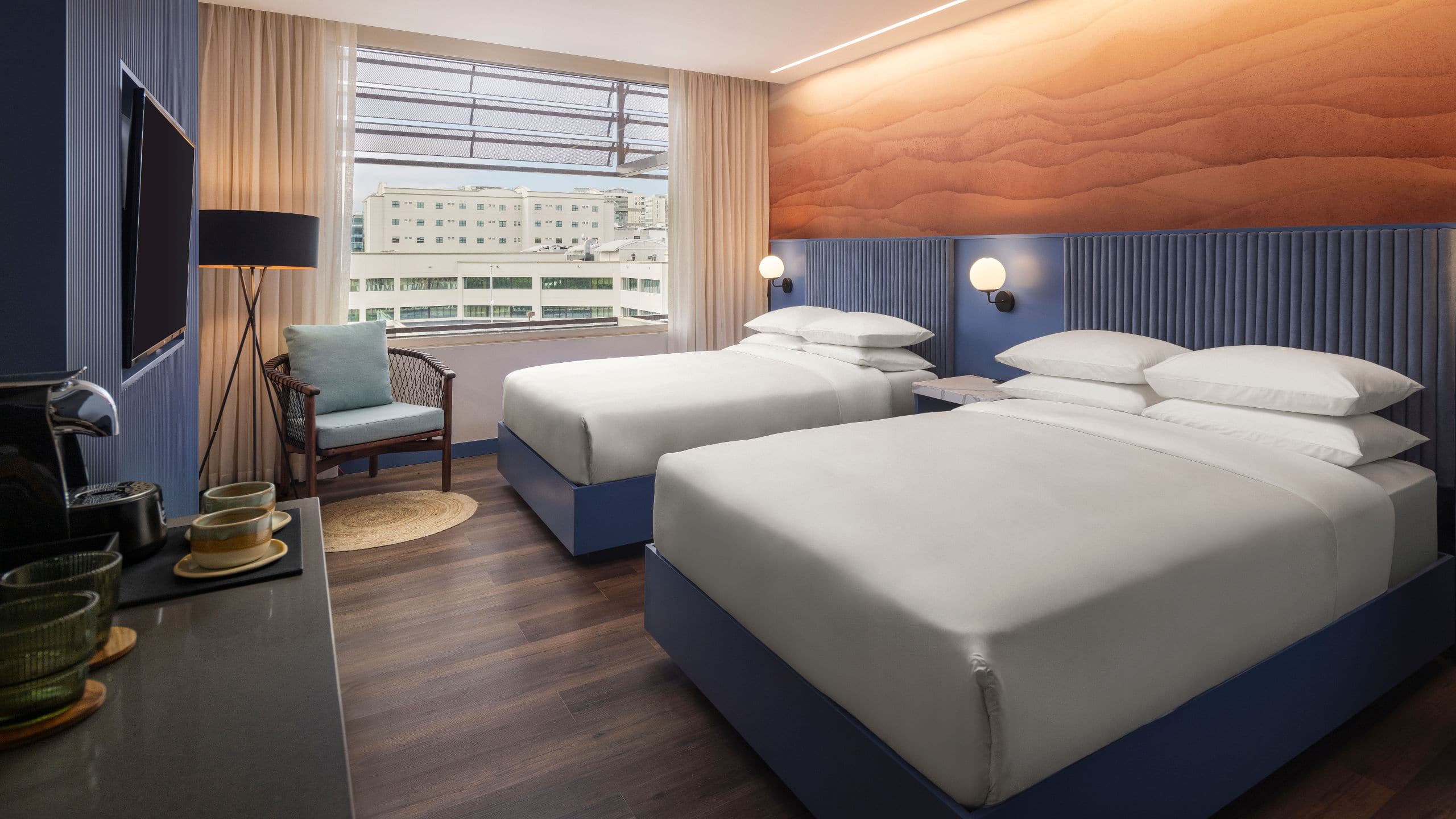 Hyatt Centric San José Escazú Two Queens Guestroom Wide View