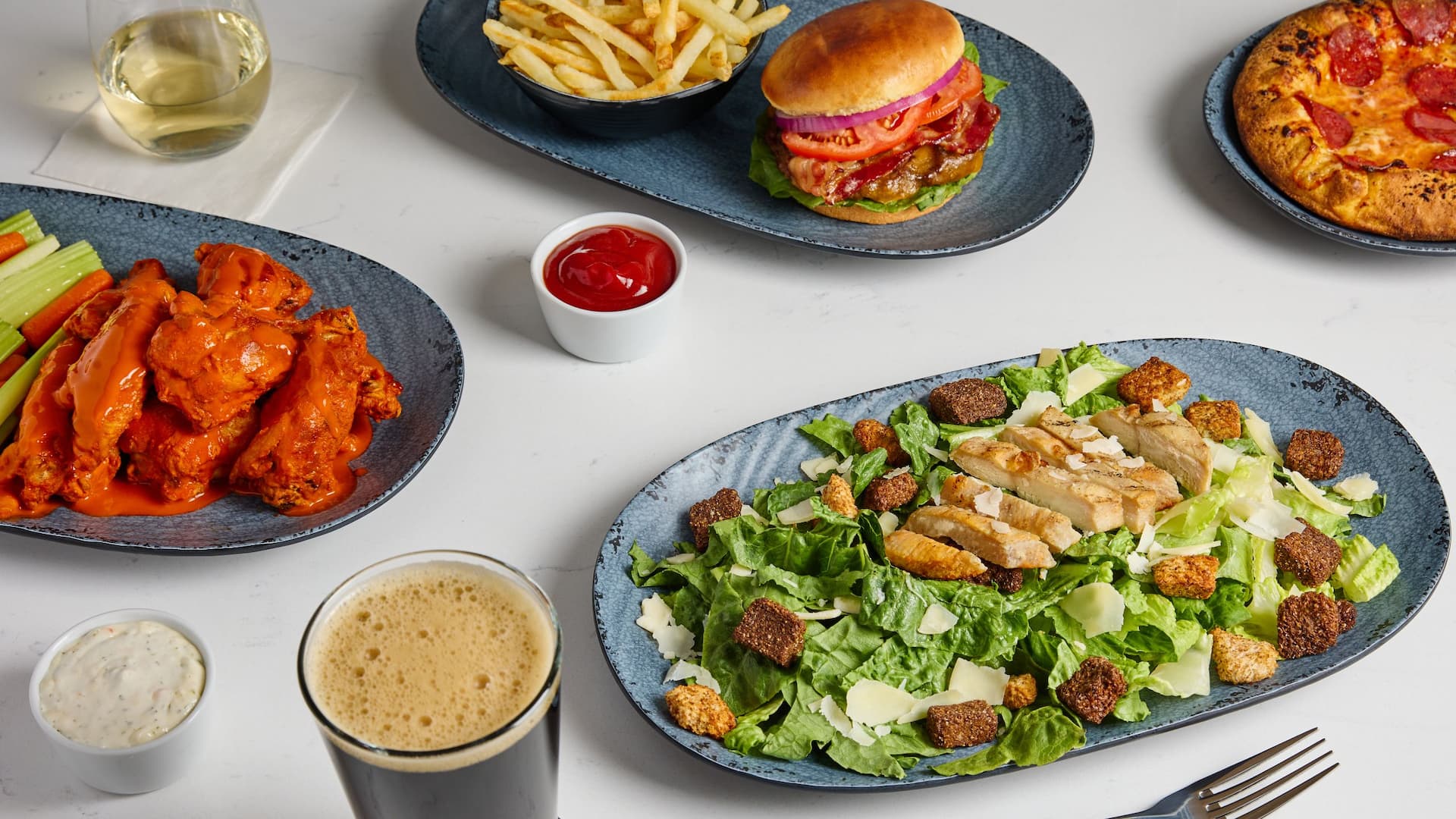 1 of 1 Hyatt Place HP_P0529 Lunch Dinner Burger Pizza Fries Wings Salad Wine Beer