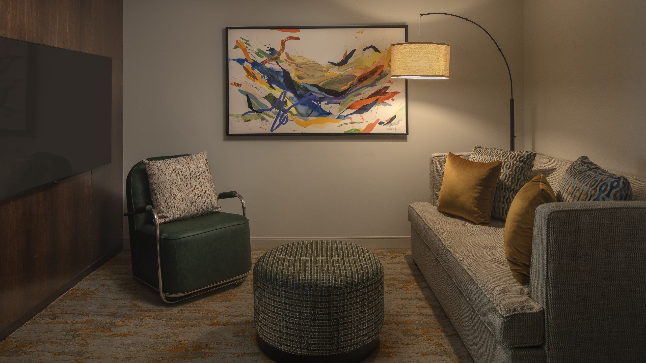 1 of 3 Hyatt Centric Midtown Atlanta Junior Suite Living Room With Pullout Sleeper Sofa