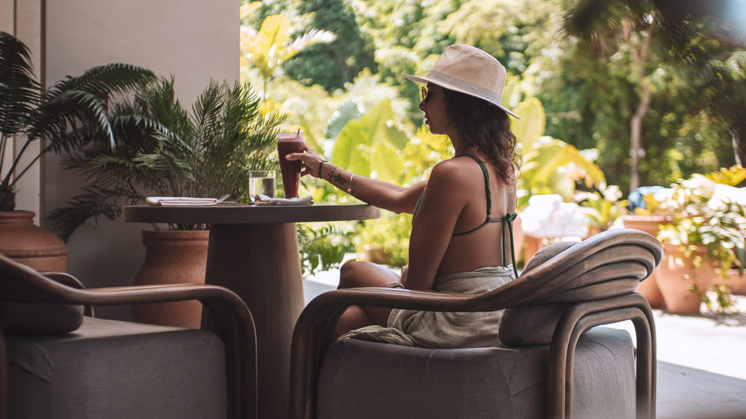 Andaz Costa Rica Resort at Peninsula Papagayo Woman Enjoying Beverage Terrace