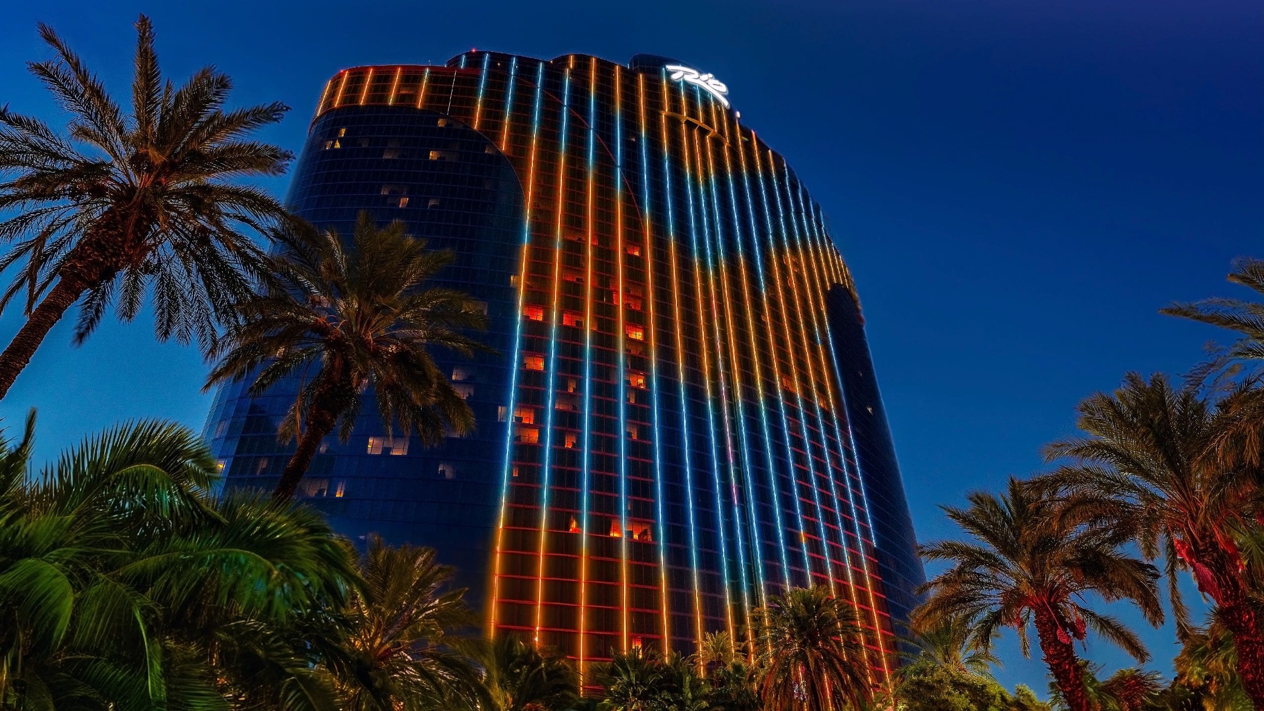 Rio Hotel and Casino View of Masquerade Tower With Light Show