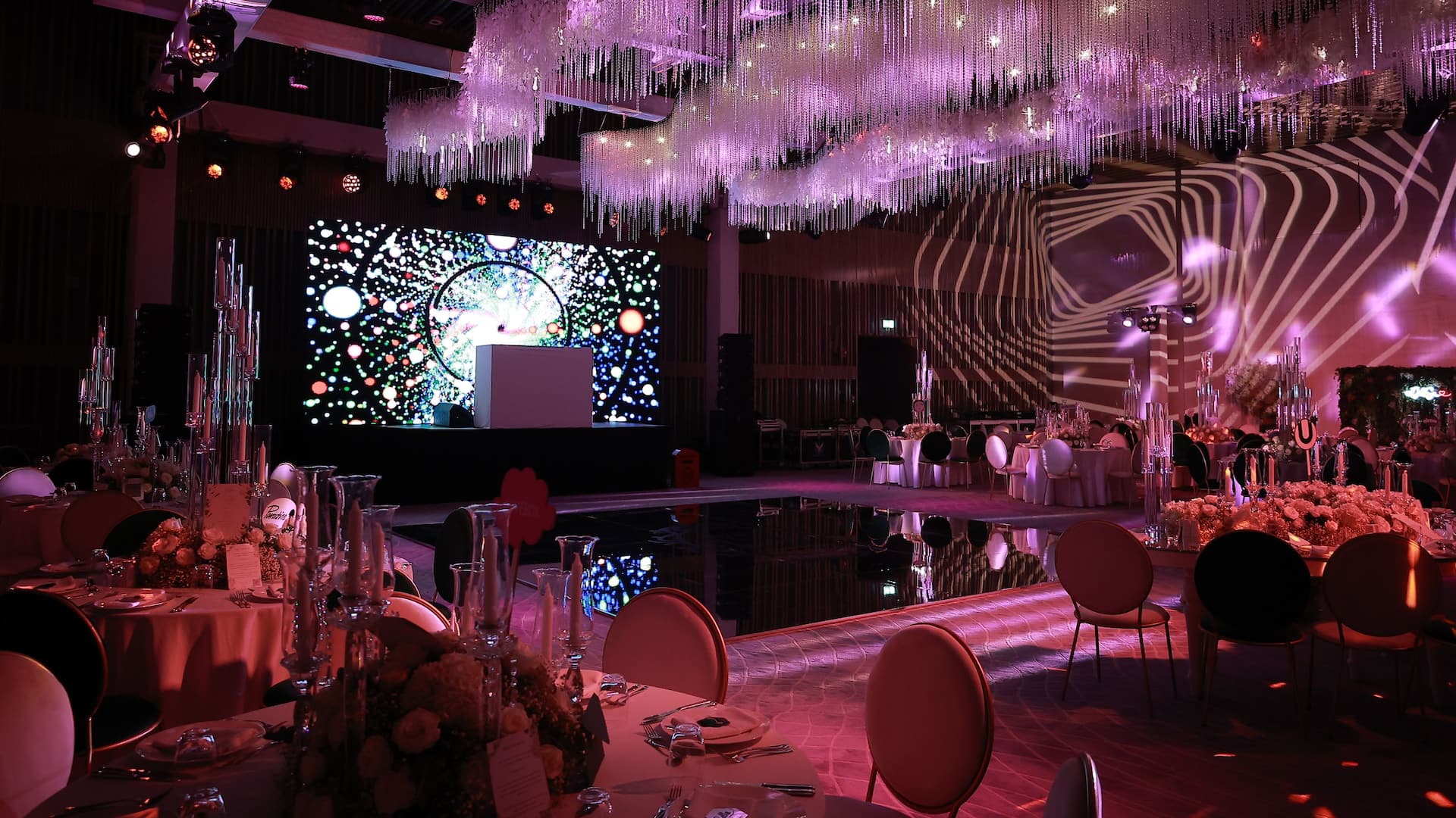 Hyatt Regency Aqaba Ayla Wedding Reception Lighting Setup