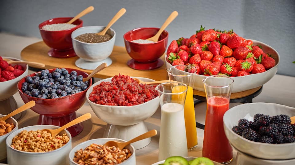 Spread of Healthy Snacks and Fruits