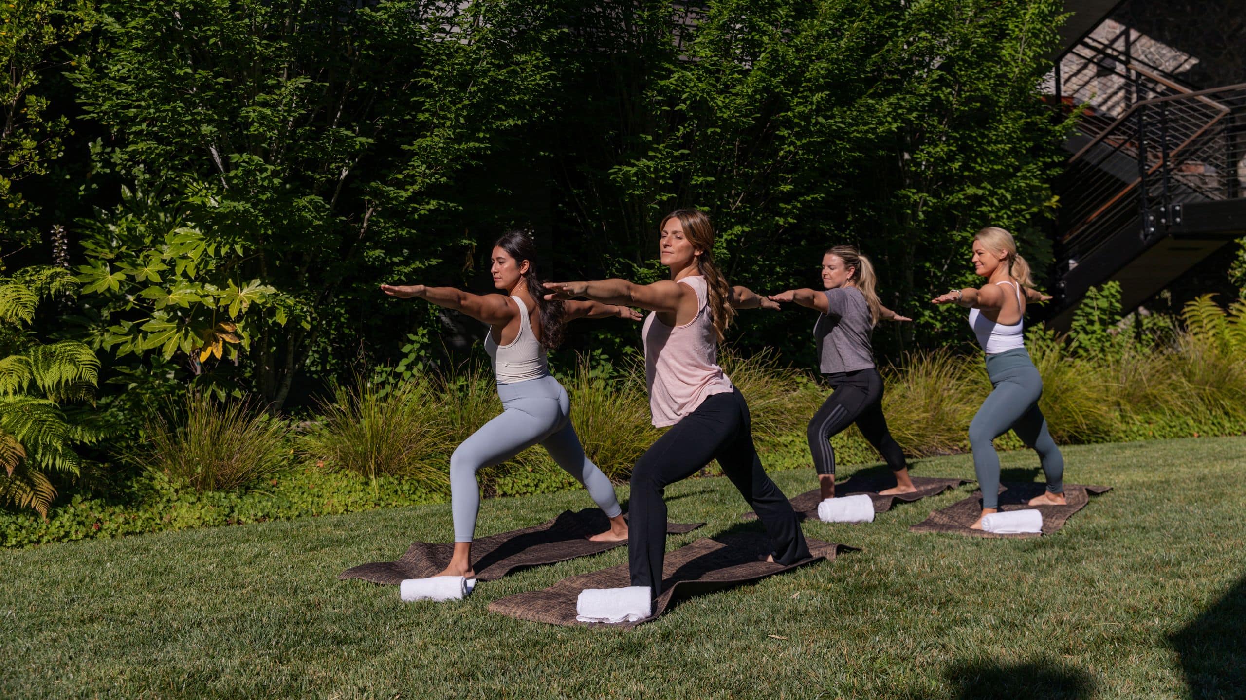 Alila Napa Valley Group Yoga On Lawn