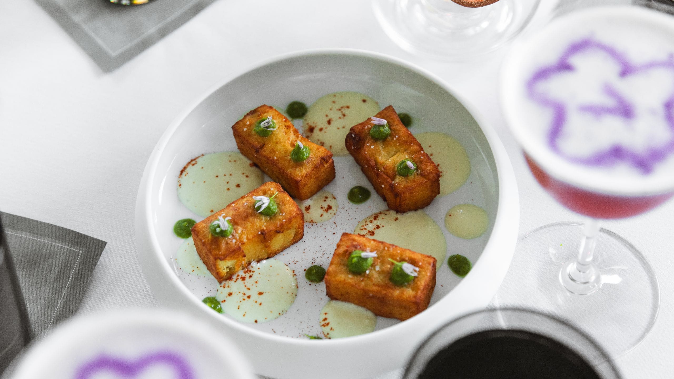 Alila Napa Valley Violetto Chickpea Panisse And Cocktails