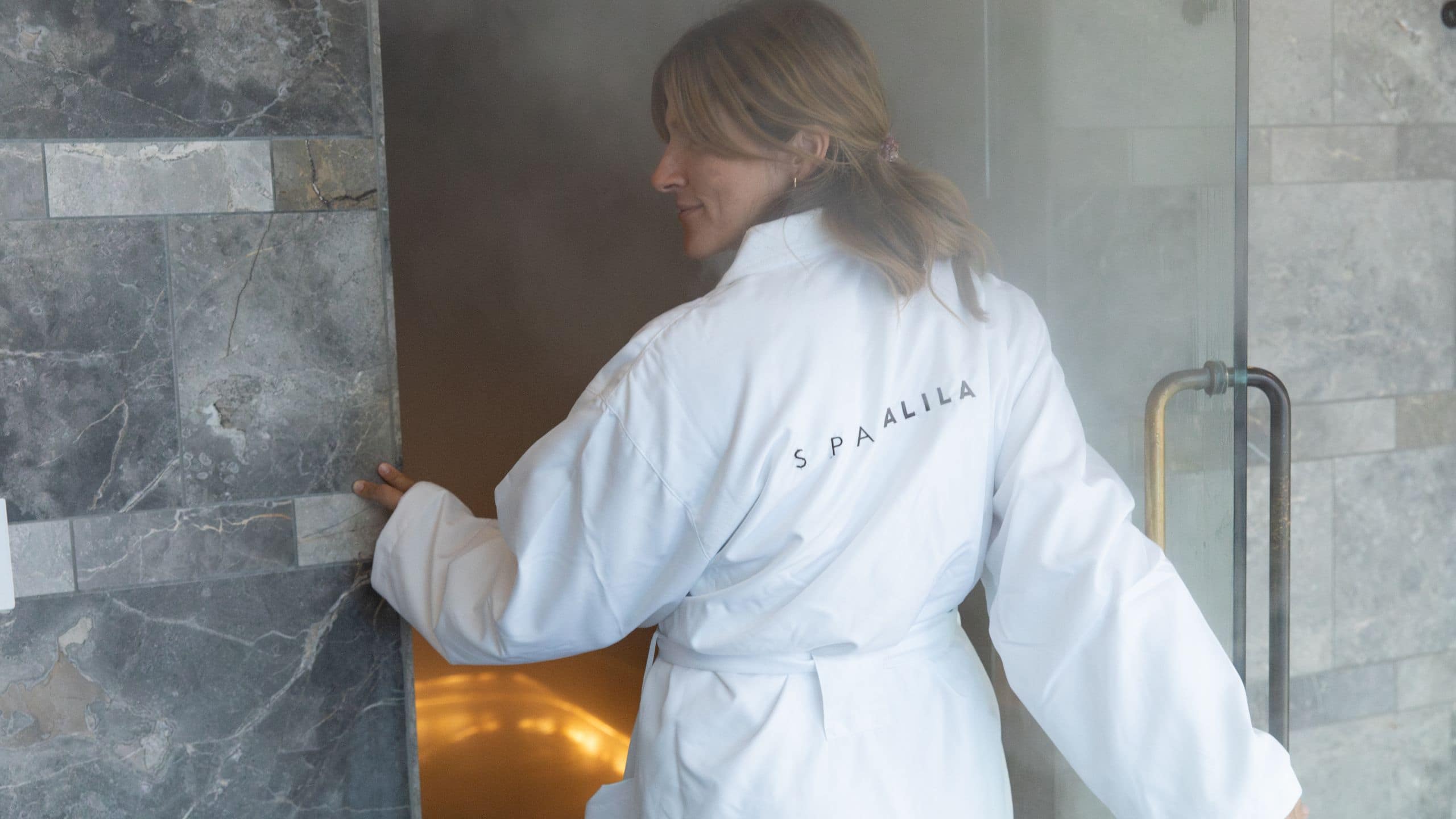 Alila Napa Valley Spa Woman Entering Sauna