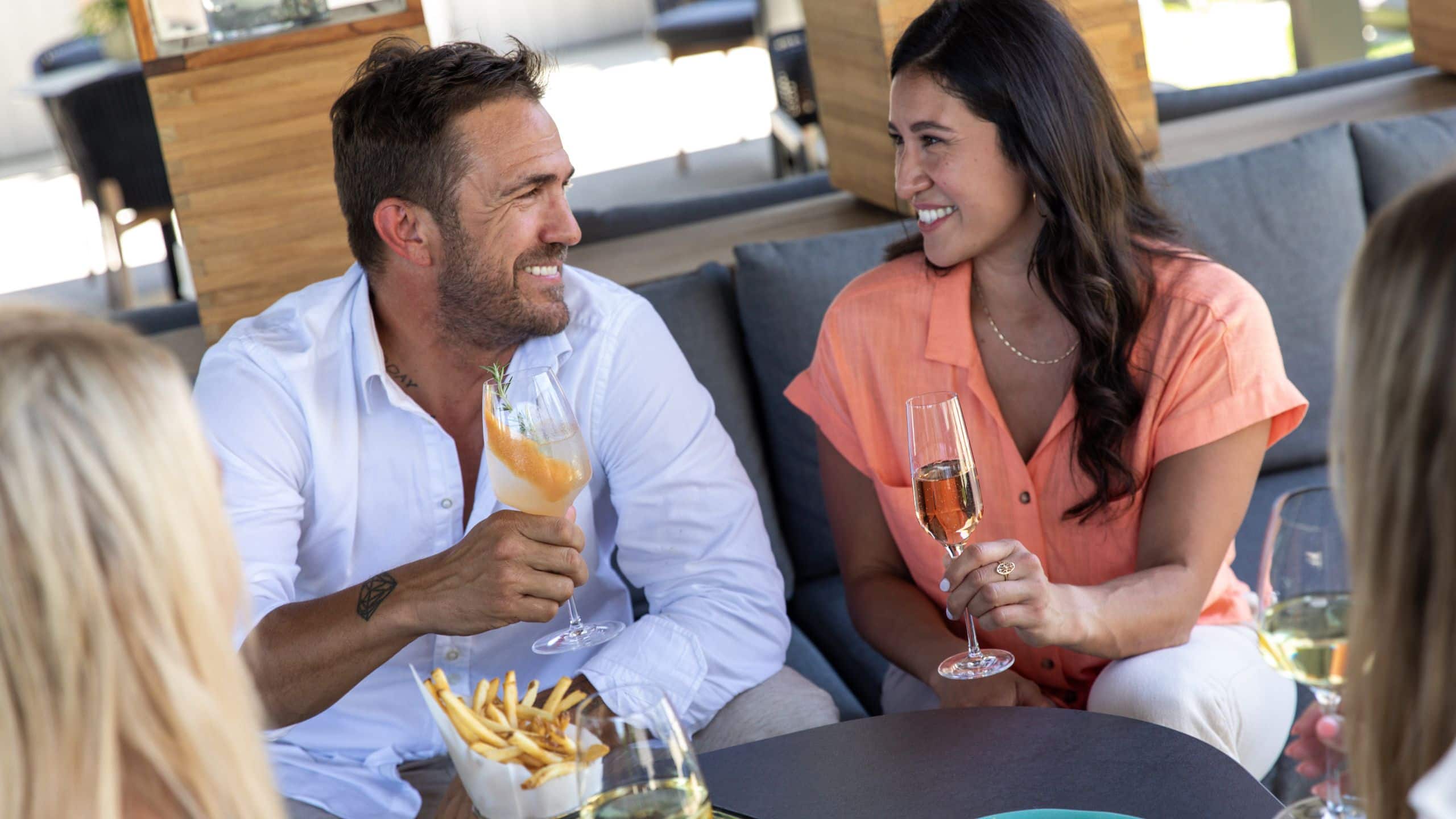 Alila Napa Valley Couple With Cocktail And Champagne