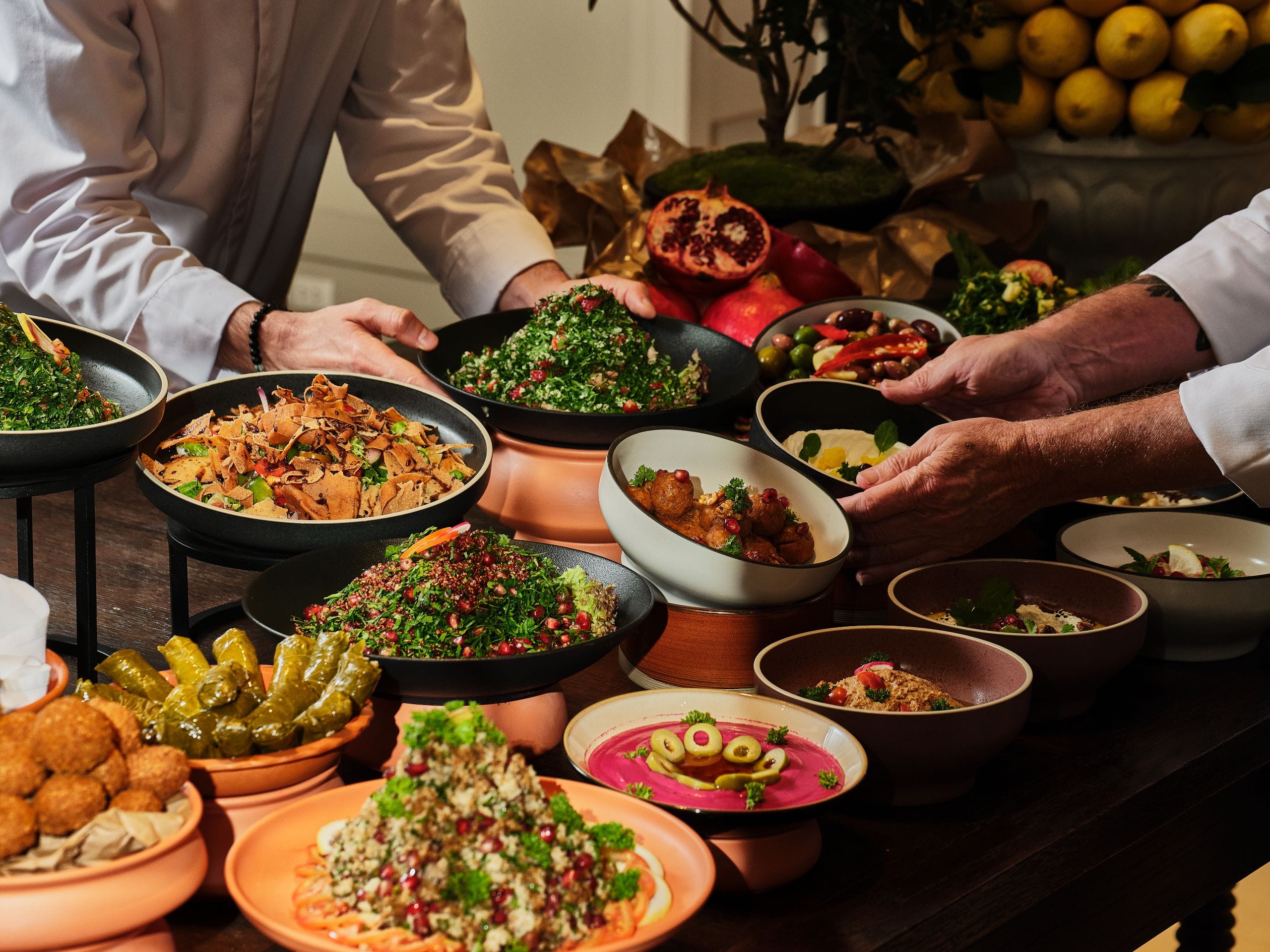 Global Mediterranean Station with Falafel Eggplant and Tabouleh