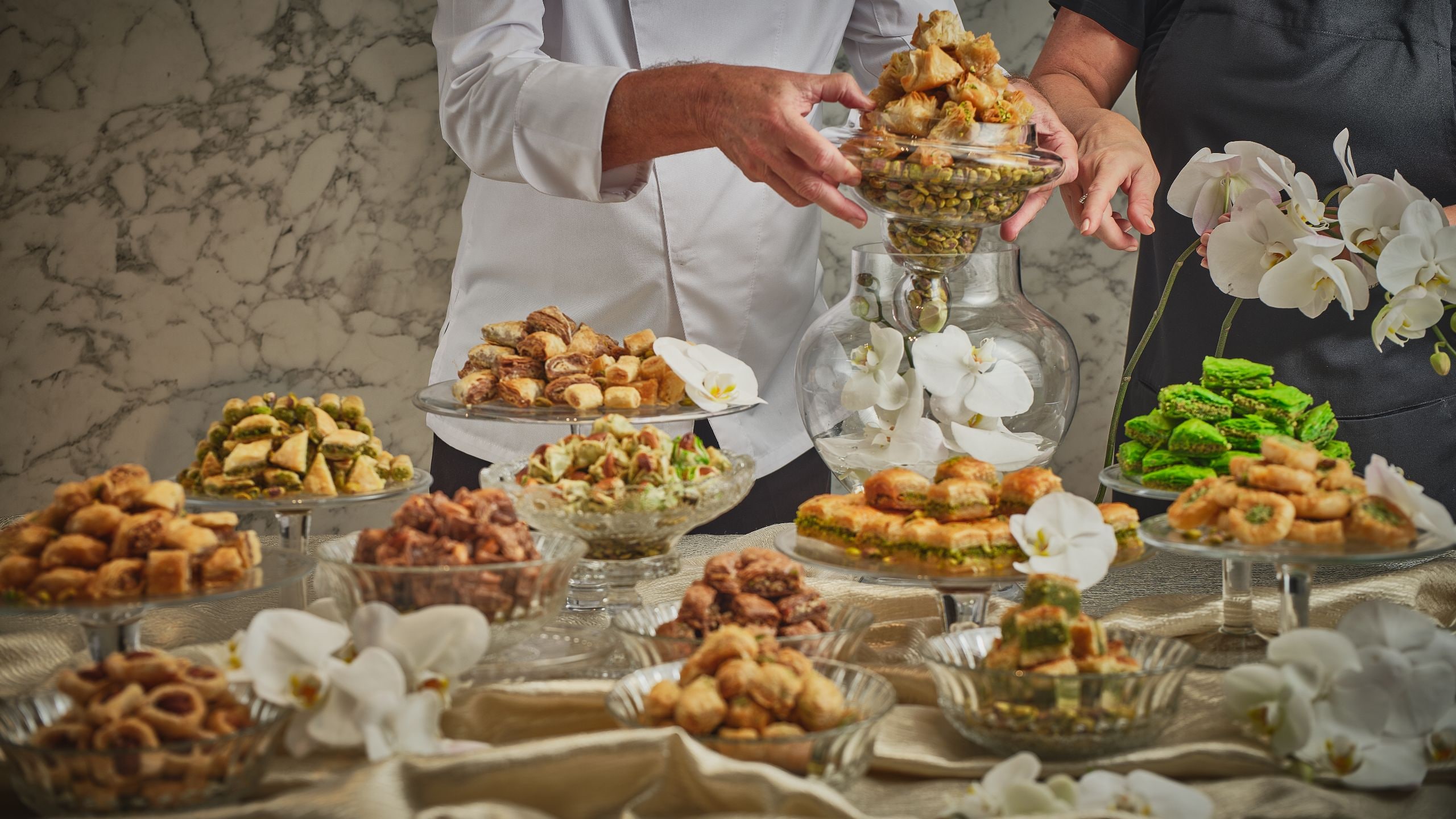 Global Wedding Dessert Table of Assorted Baklava
