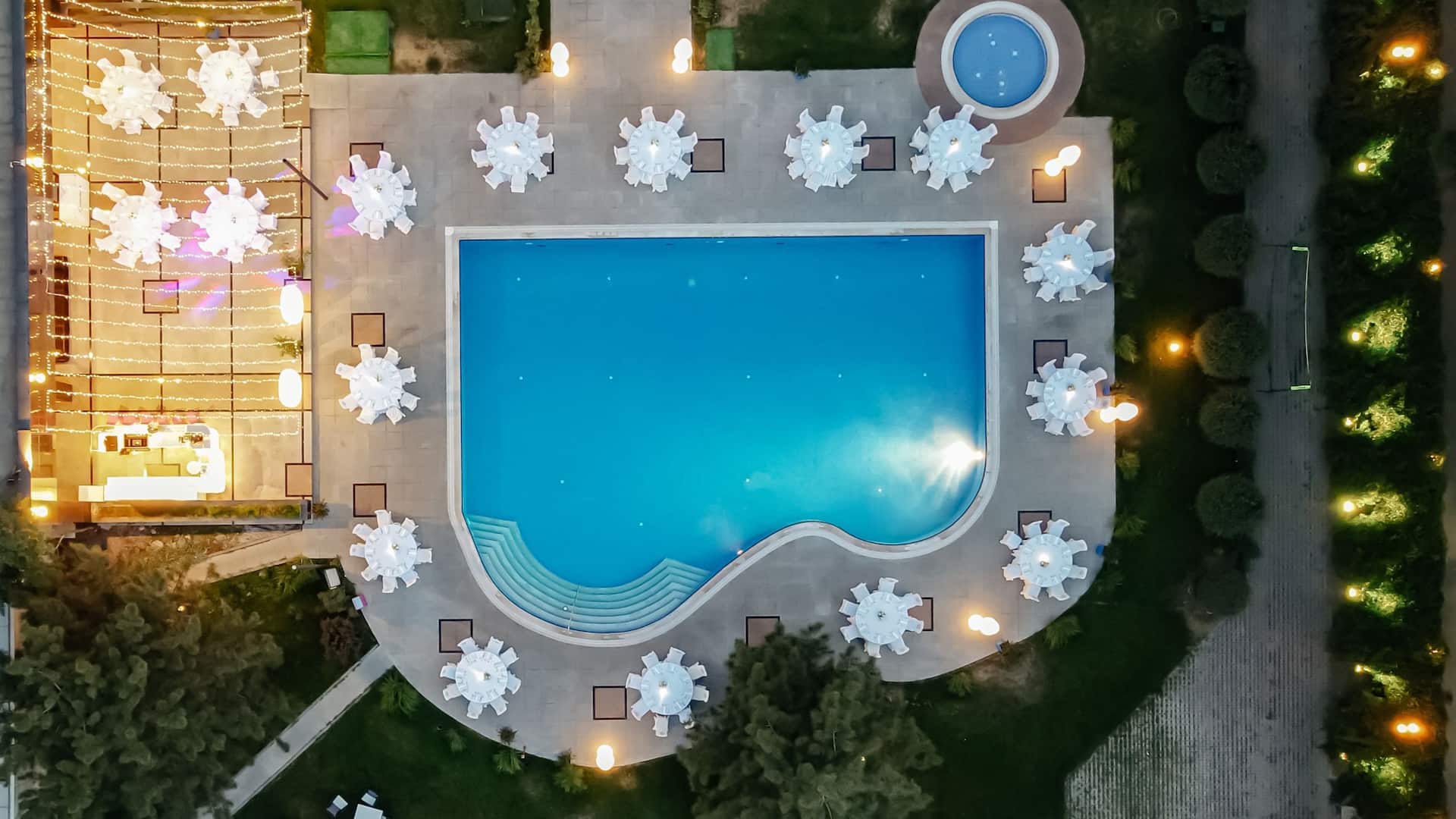 Aerial view of the pool at Hyatt Regency Bishkek