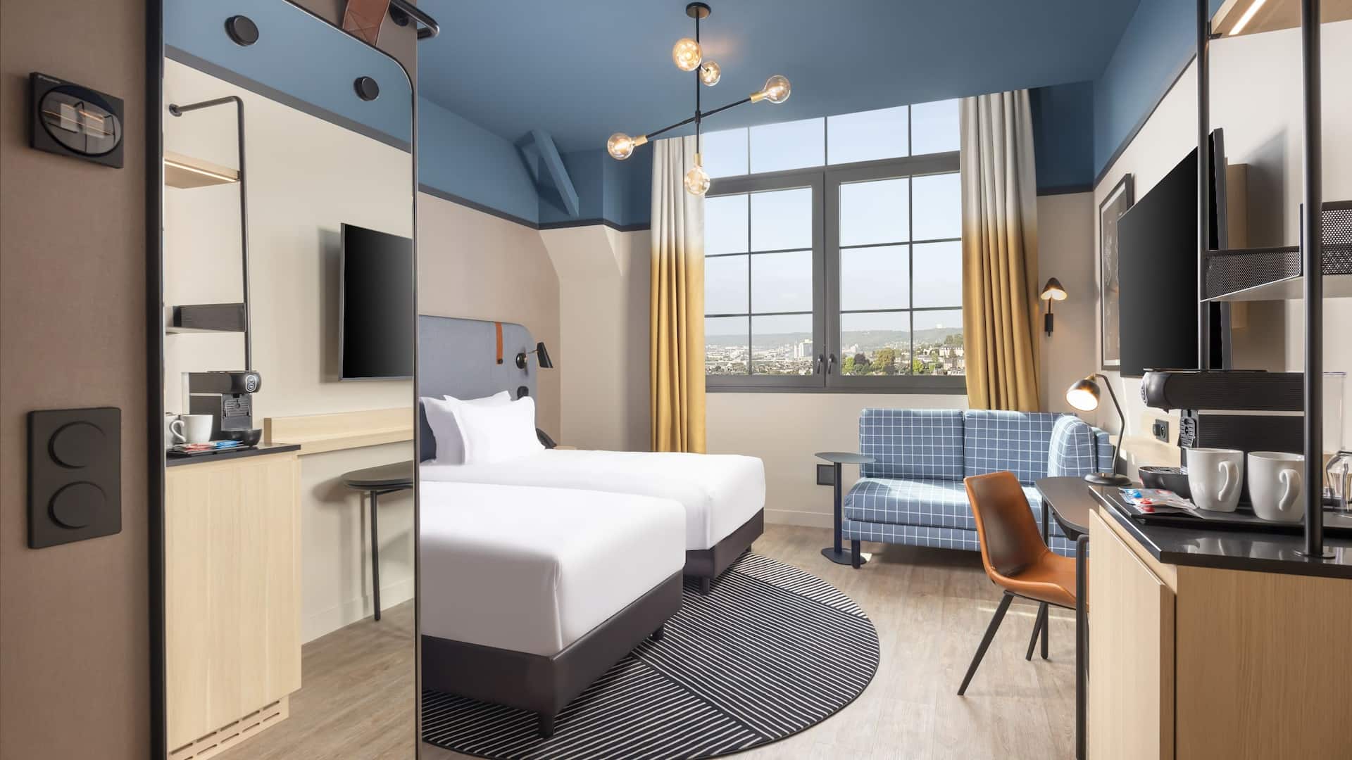 第 4，共 7 Hyatt Place Rouen Deluxe Twin Room Layout Overview