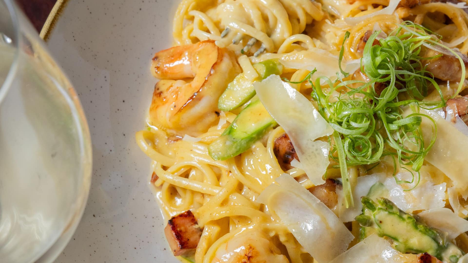 Hyatt Regency Tulsa Downtown Avery Bacon Shrimp Carbonara With Wine