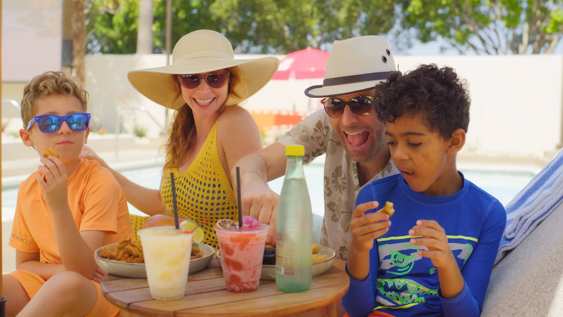 1 of 1 Hyatt Regency Irvine Family Eating At Pool