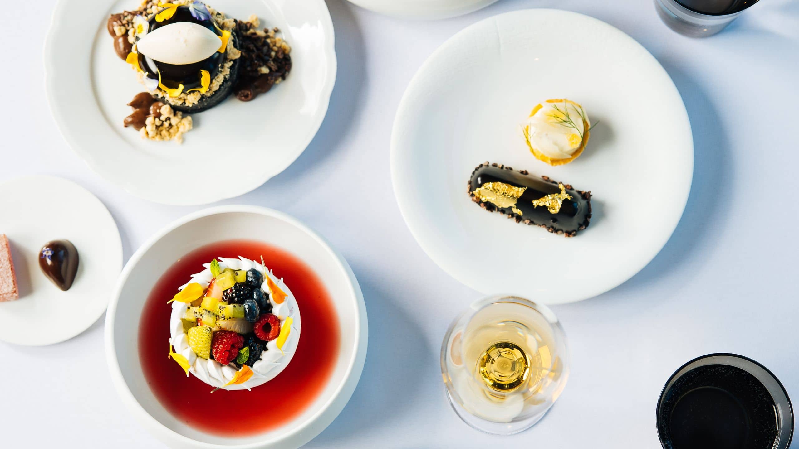 Alila Napa Valley Violetto Overhead Dessert Spread