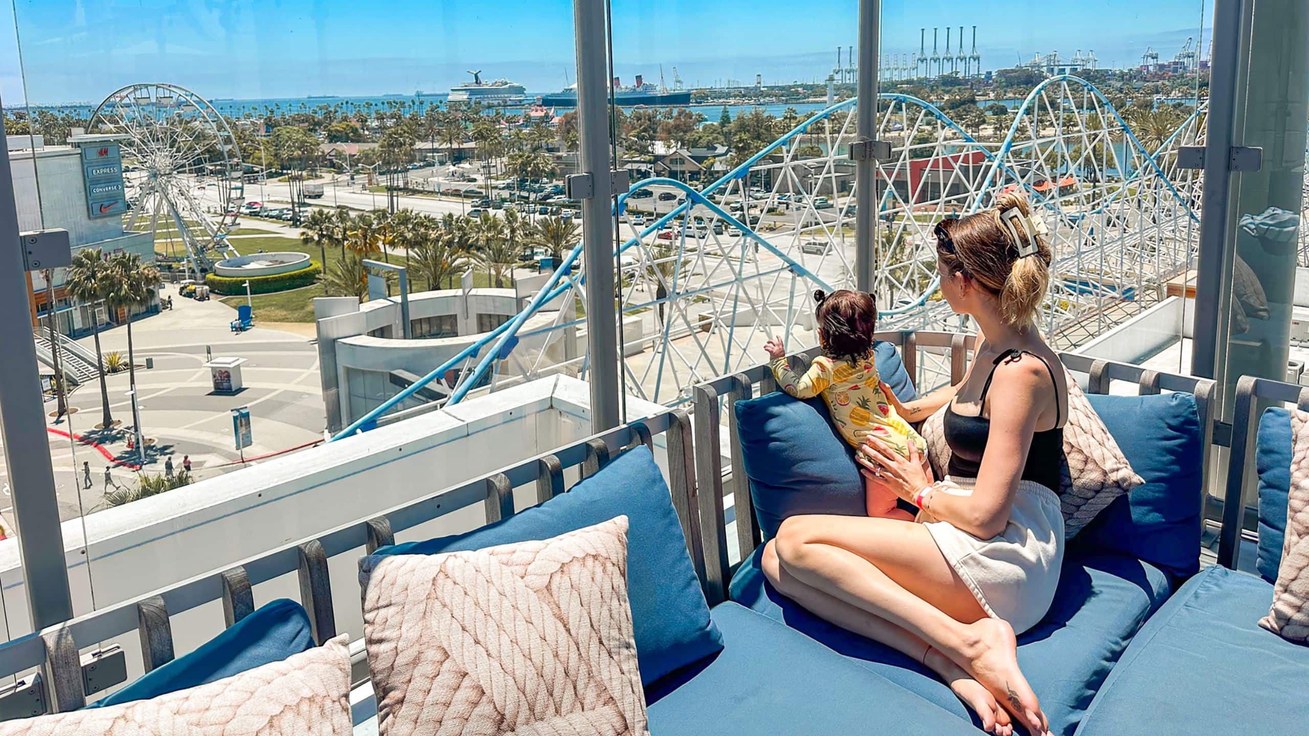 Hyatt Centric The Pike Long Beach Rooftop View Pool Seating Area