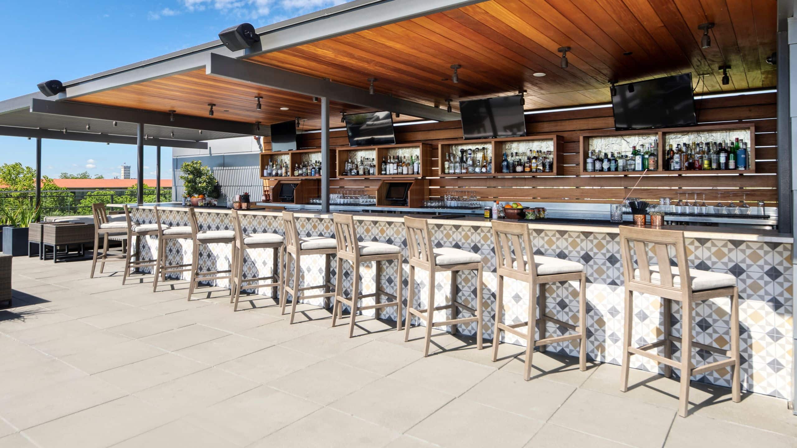 The Fairmount Rooftop Bar Angled Seating