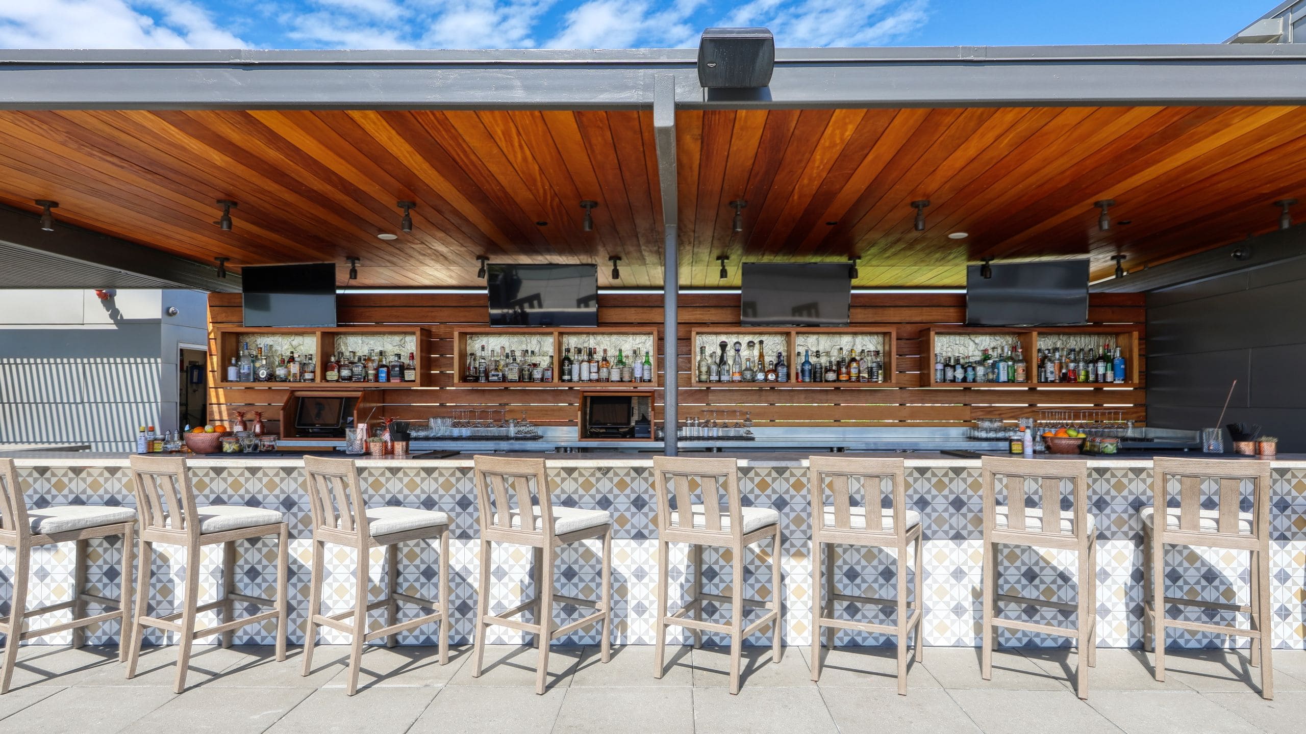 The Fairmount Rooftop Barstool Seating